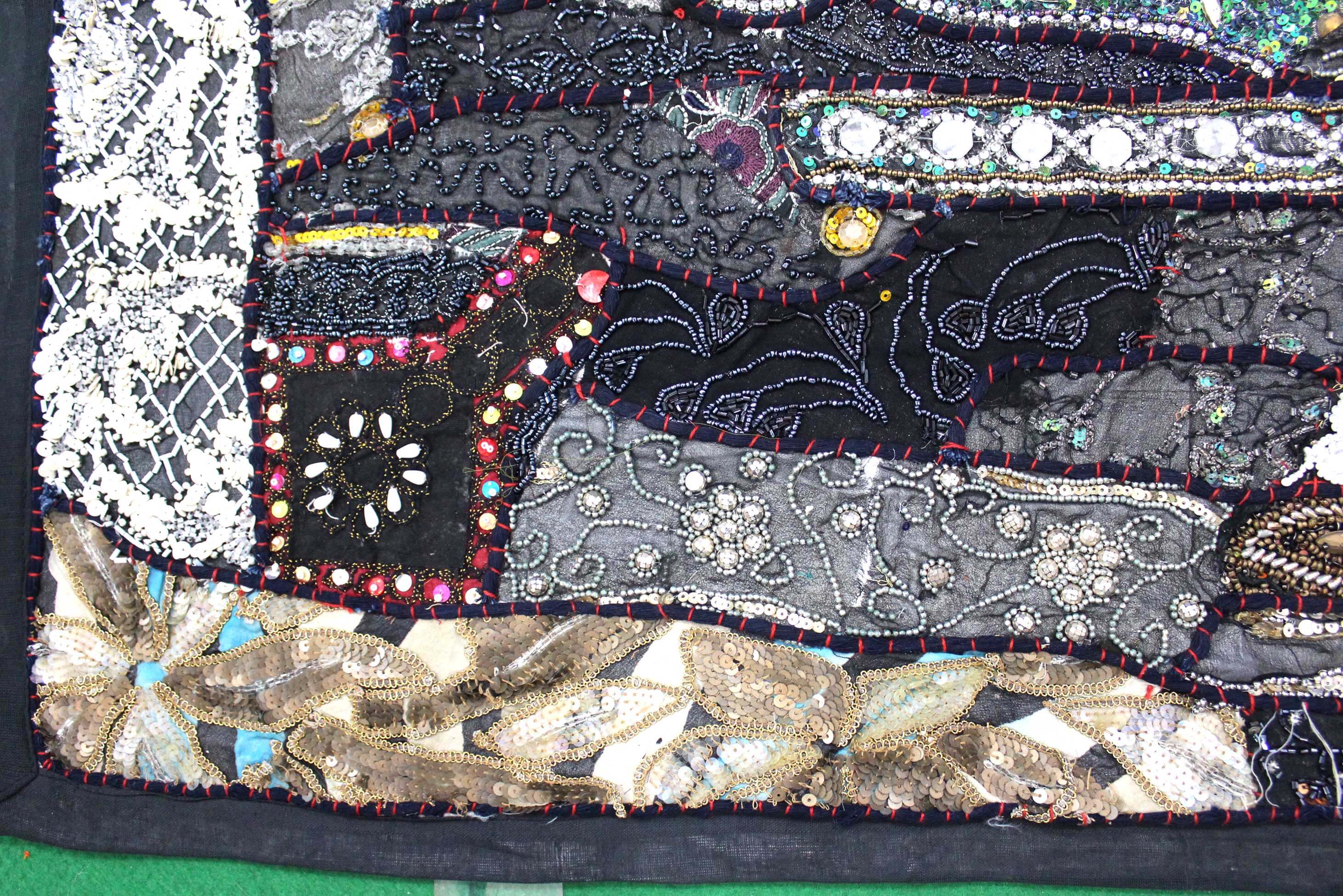 Indian Wall Hanging Embroidered Tapestry Black antique wall piece,cotton tapestry,tapestry,Tribal wall hanging,wall hanging