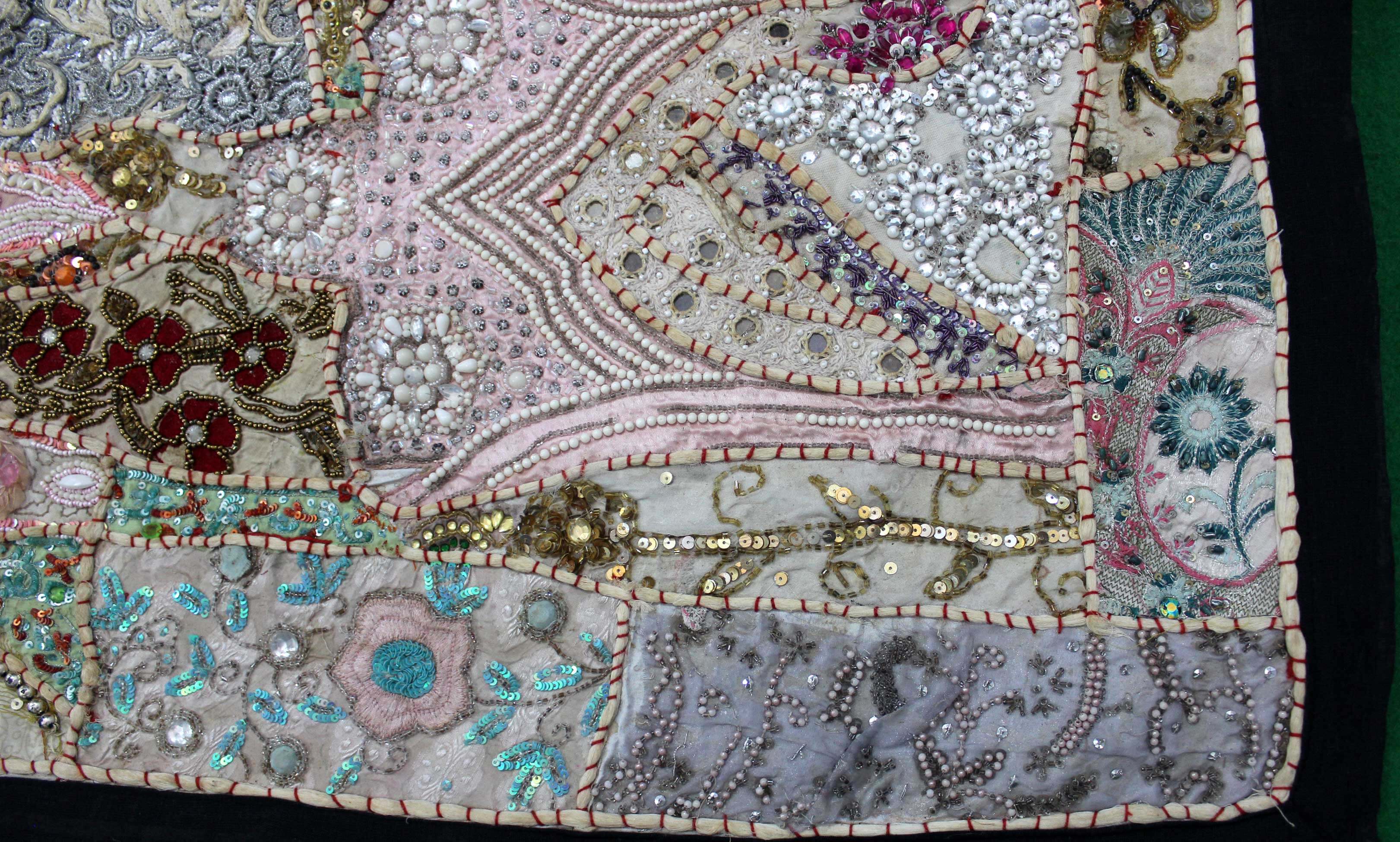 Indian Wall Hanging Embroidered Tapestry Beige antique wall piece,cotton tapestry,tapestry,Tribal wall hanging,wall hanging Decor