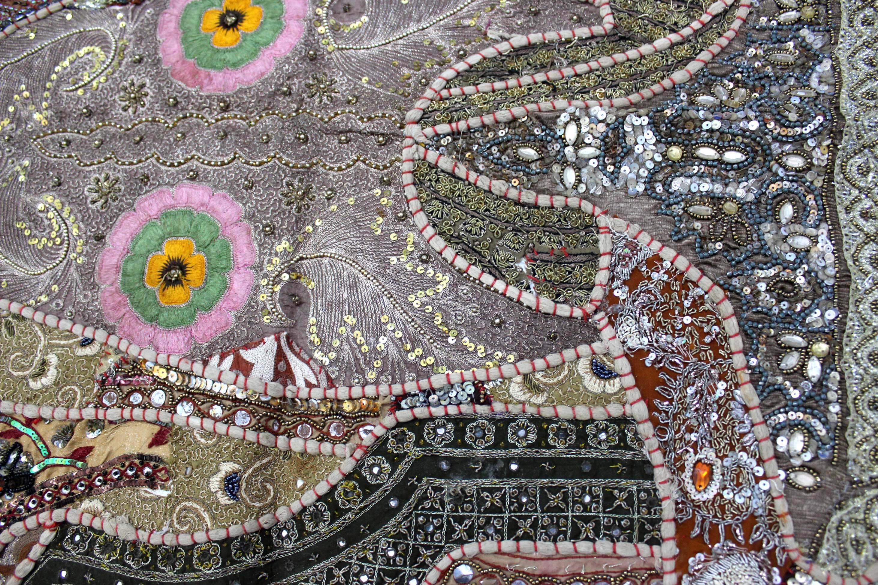 Indian Wall Hanging Embroidered Tapestry Brown antique wall piece,cotton tapestry,tapestry,Tribal wall hanging,wall hanging