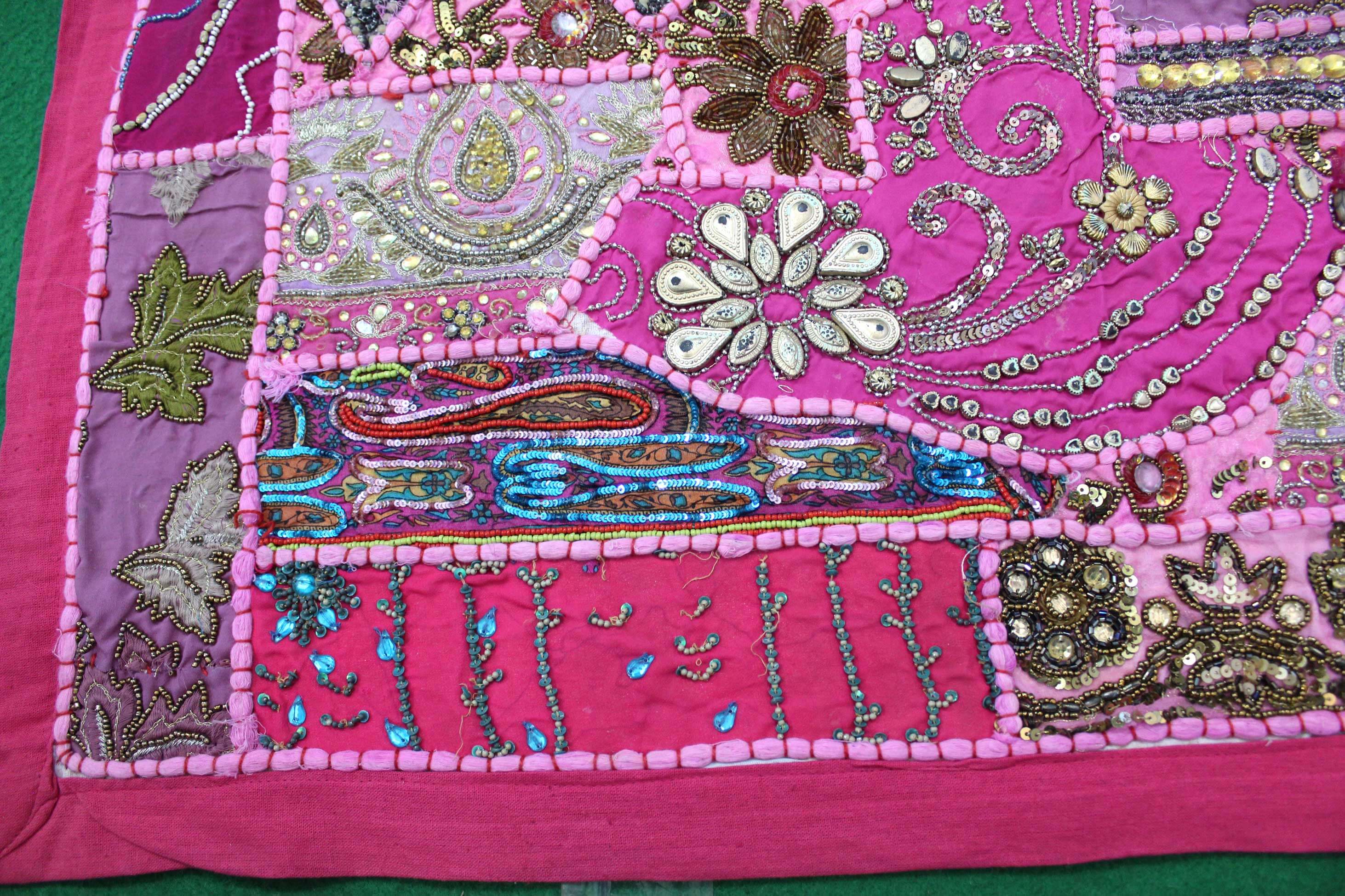 Indian Wall Hanging Embroidered Tapestry Pink antique wall piece,cotton tapestry,tapestry,Tribal wall hanging,wall hanging