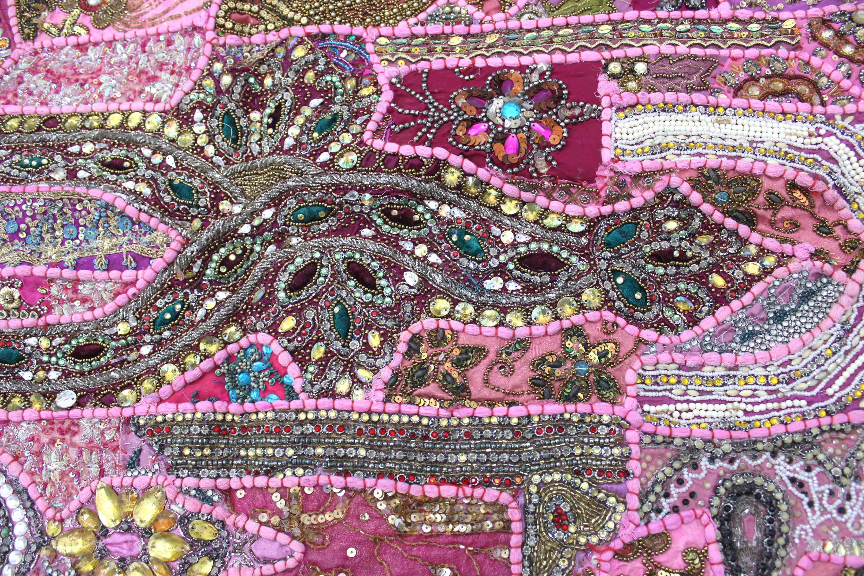 Indian Wall Hanging Embroidered Tapestry Pink antique wall piece,cotton tapestry,tapestry,Tribal wall hanging,wall hanging