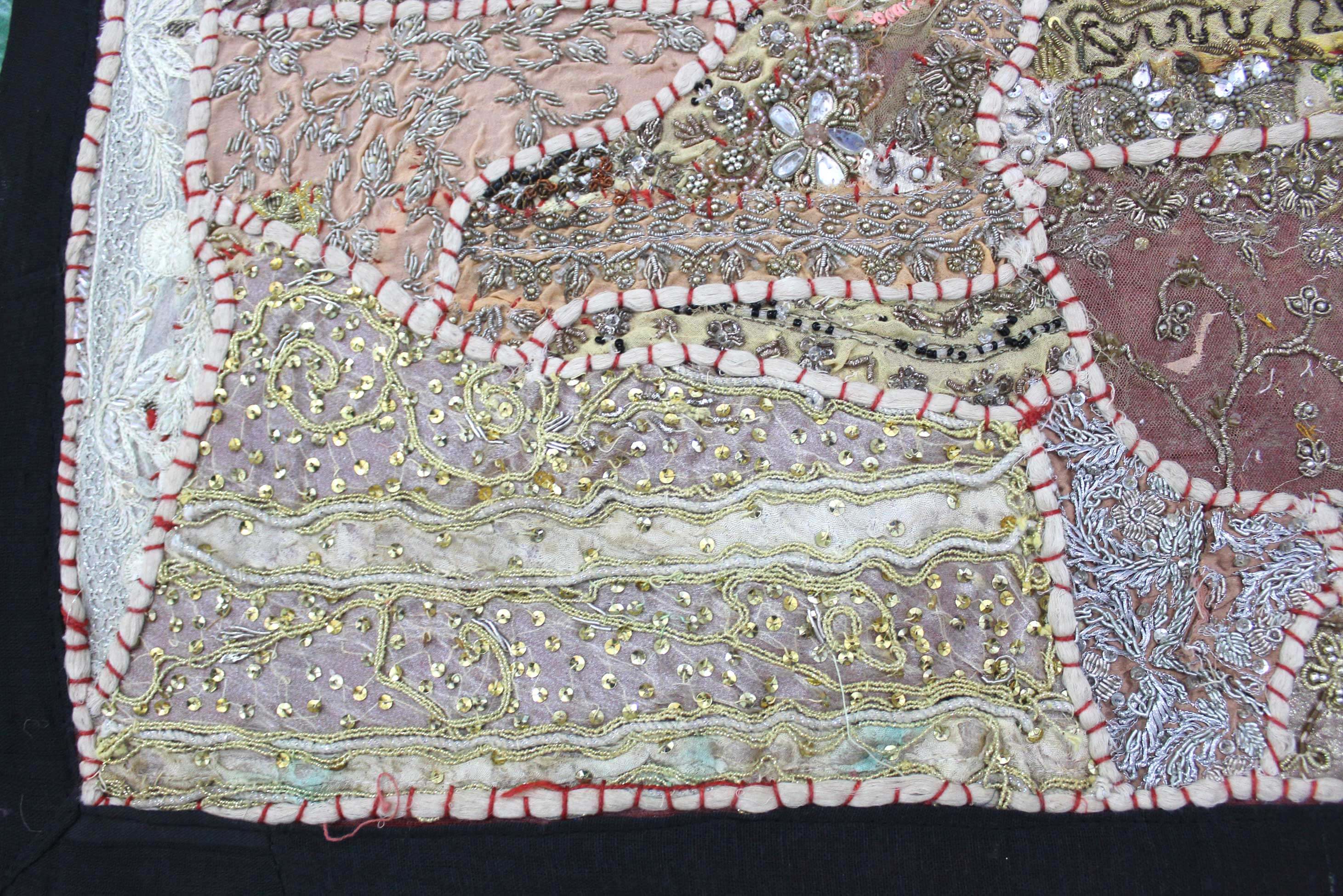 Indian Wall Hanging Embroidered Tapestry Beige 25 x 50 inches antique wall piece,cotton tapestry,tapestry,Tribal wall hanging,wall hanging Decor