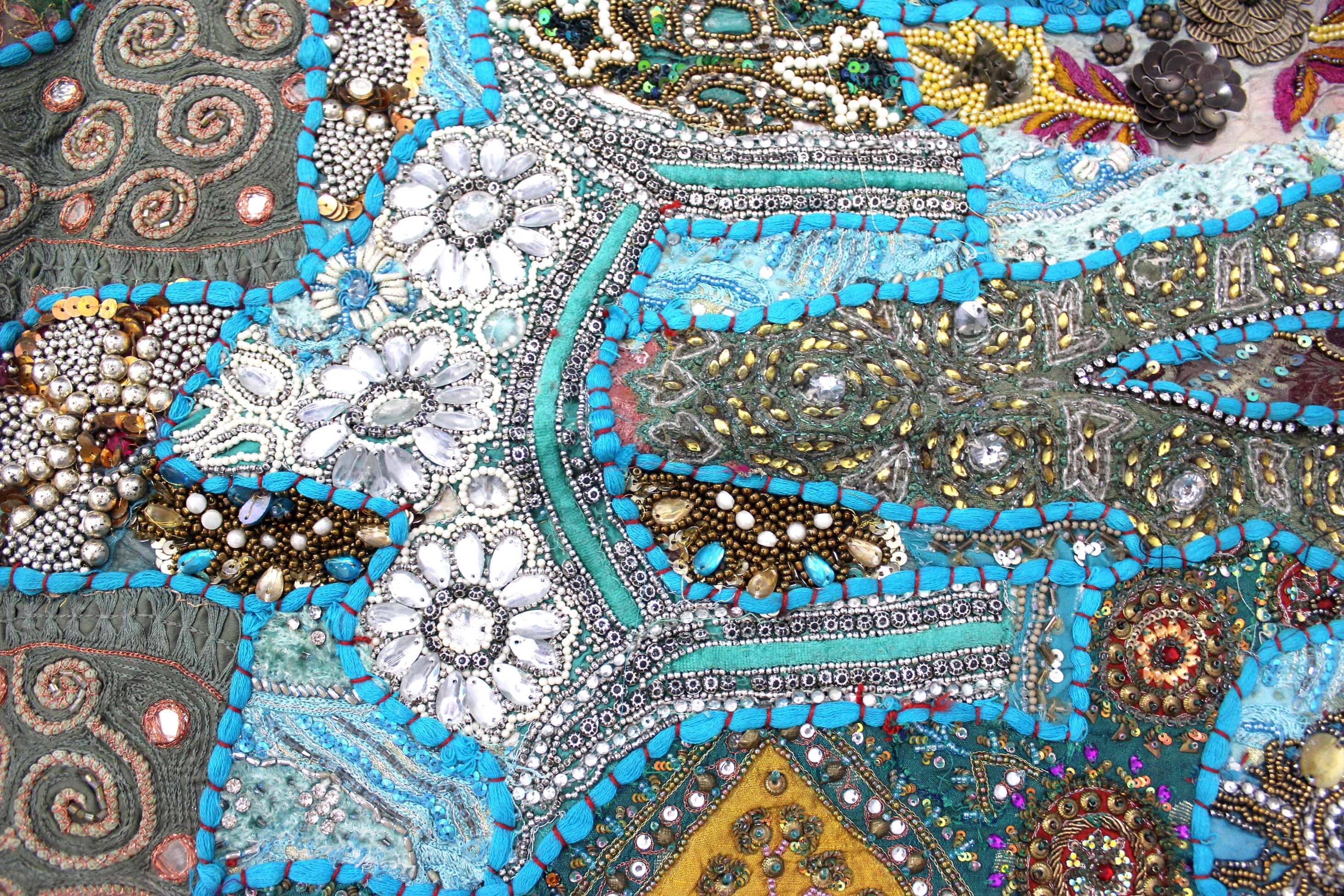 Indian Wall Hanging Embroidered Tapestry Blue antique wall piece,cotton tapestry,tapestry,Tribal wall hanging,wall hanging