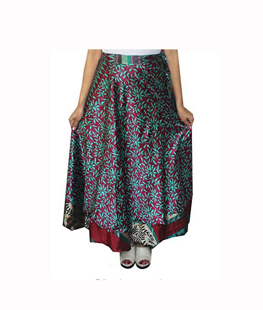 Vintage Silk Sari Magic Wrap Skirt - Beach Wear