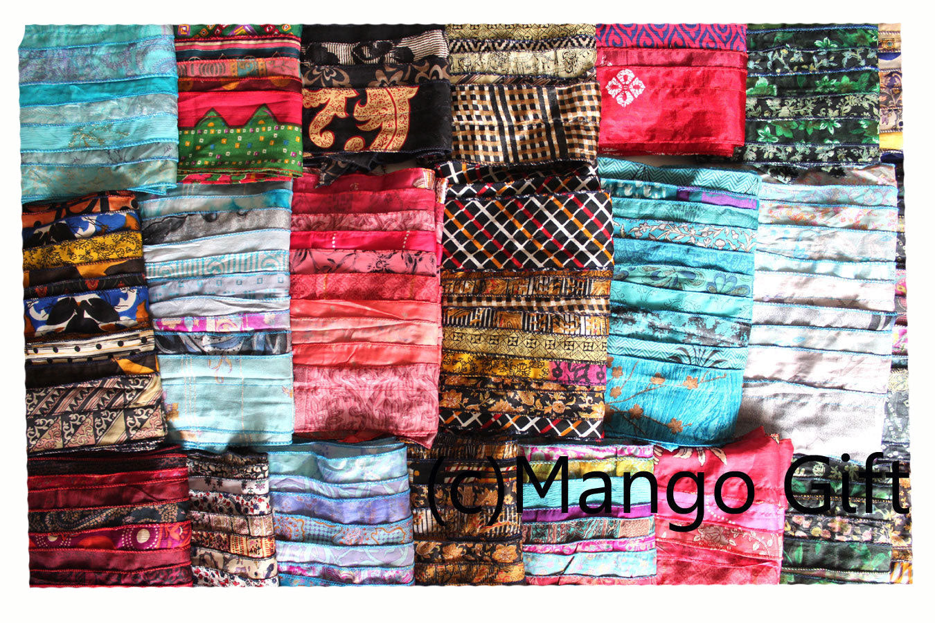 Handmade Vintage Silk Sari Scarves & Stoles from India Recycled Sari