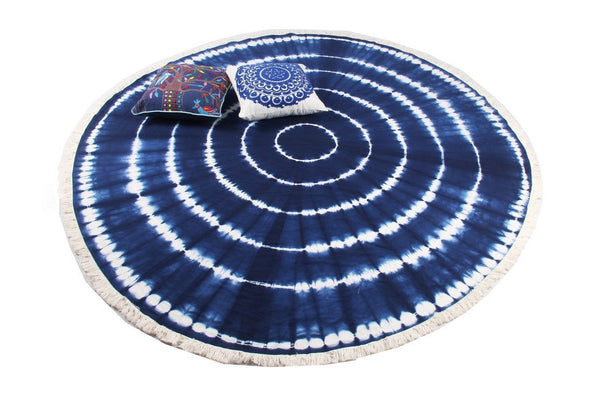 Beach Throws Round Roundies Hippy Hippie Yoga Mat 100%Cotton Tie Dye Mandala Round Tapestries Wholesale Lots 72" diameter - Mangogiftsstore