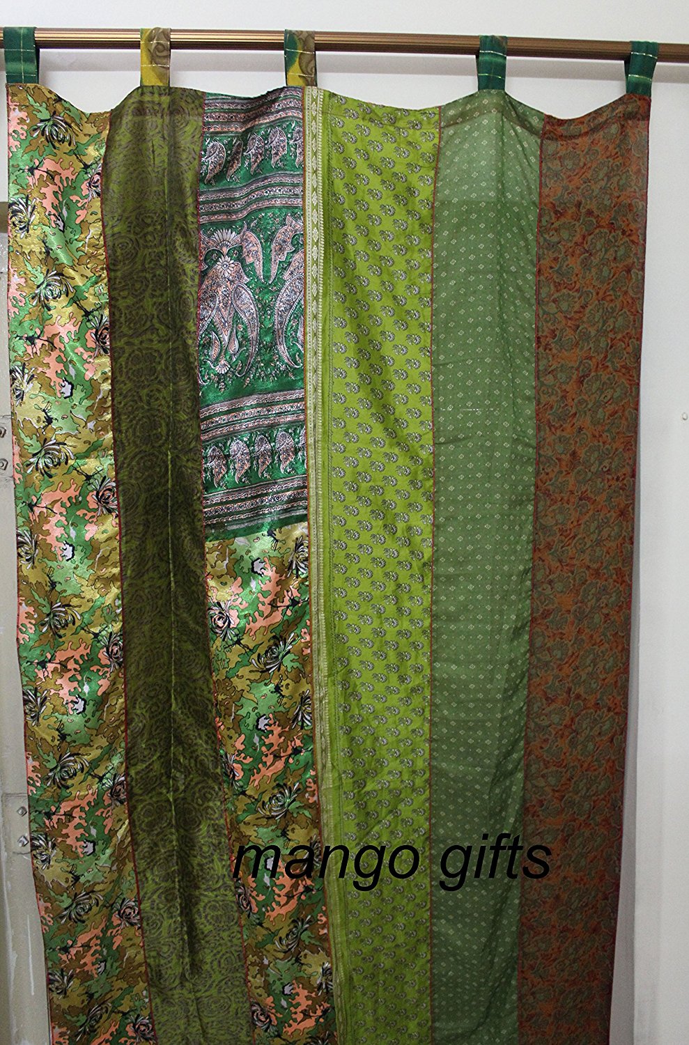 Indian Old Sari Multicolor Curtain Door Drape Window Decor Silk Saree Curtain - Mangogiftsstore