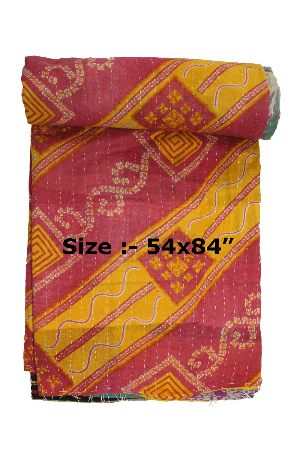 Indian Vintage Old Kantha Work Cotton Quilt Tribal Sari Throw Reversible Lot 50 Quilts