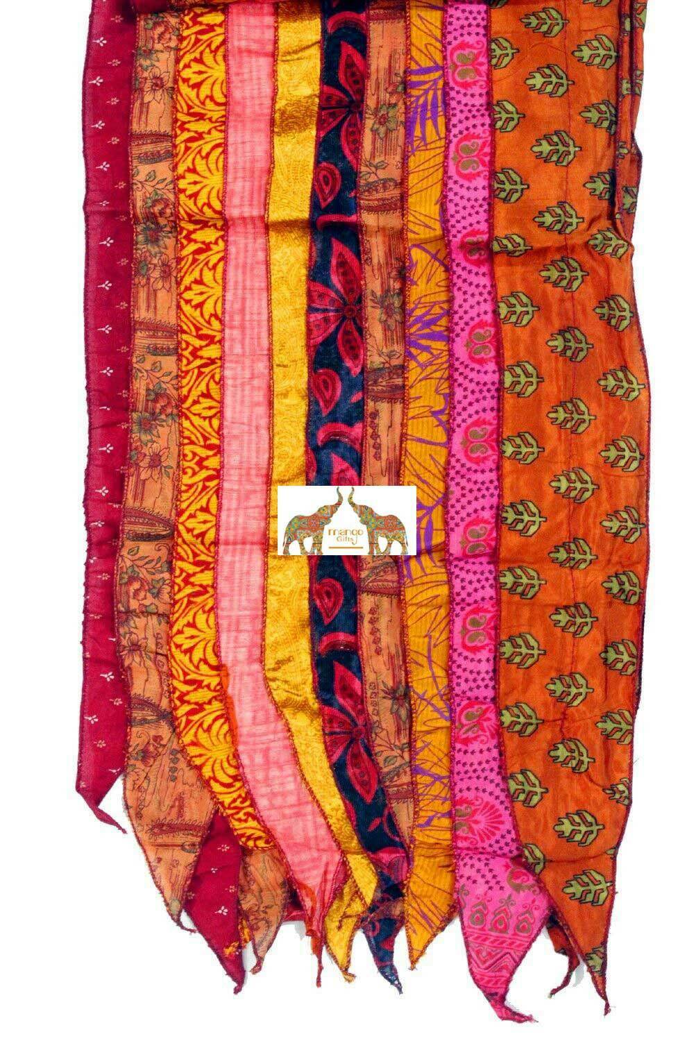 Handmade Vintage Silk Sari Scarves & Stoles from India Recycled Sari