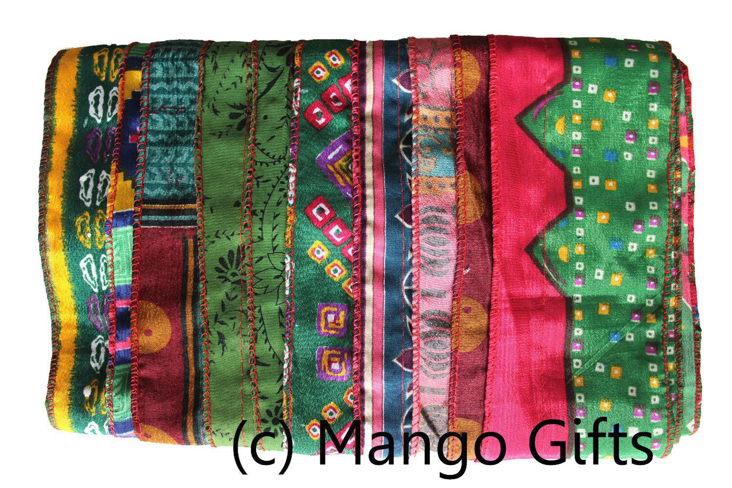 Indian Vintage Silk Sari Handmade Recycled Scarves Stoles Patchwork scarf wraps - Mangogiftsstore