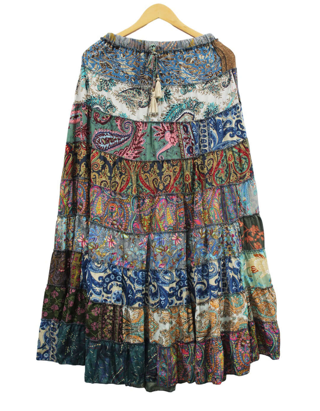 Recycled Silk Sari Bohemian Skirt for Women
