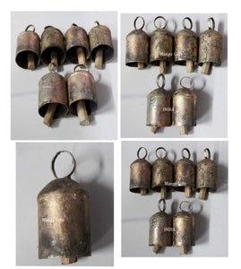 Rustic Iron Tin Bells handmade vintage x mas bells chimes 