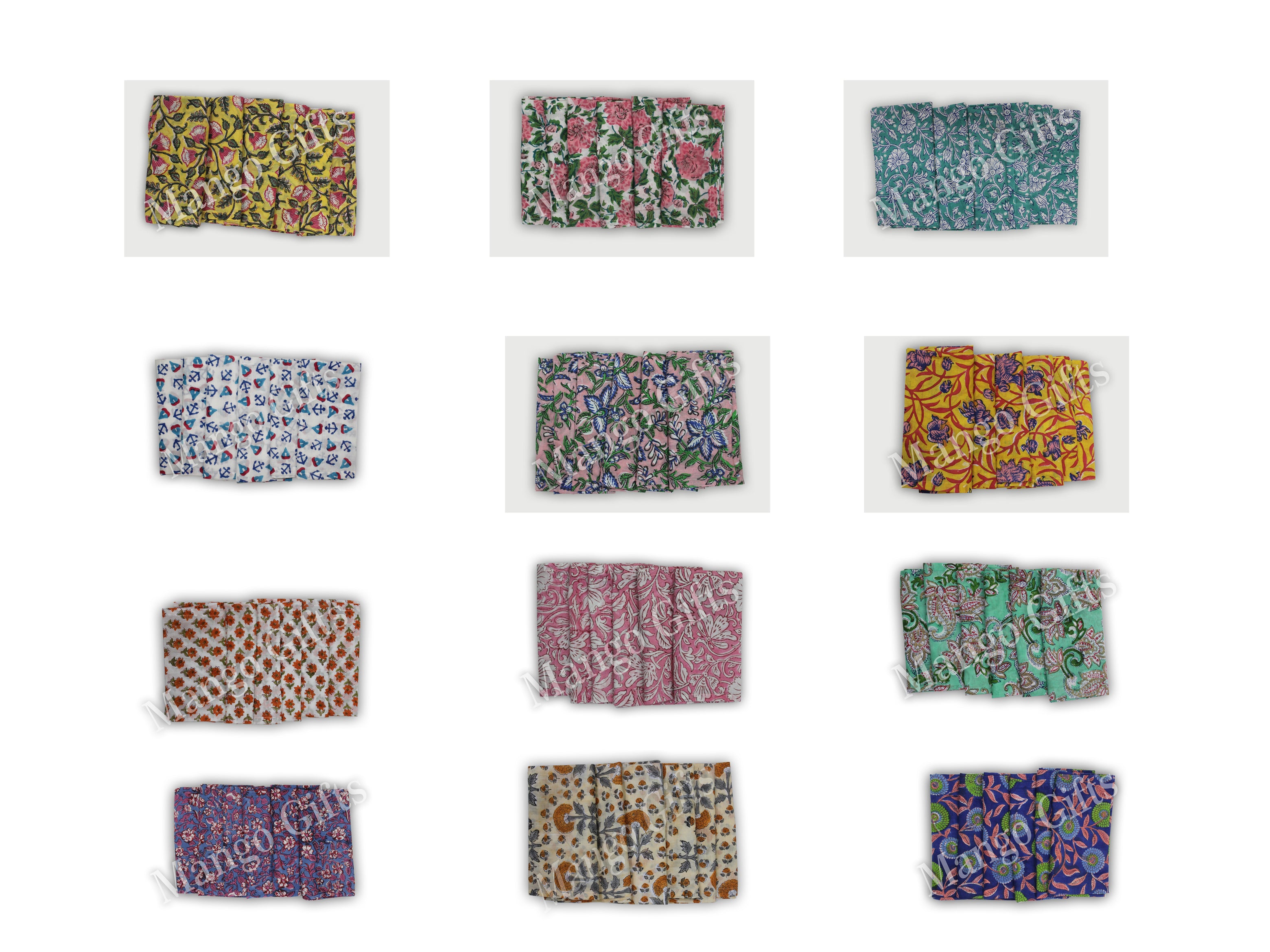 Wholesale Indian Cotton Voile Table Napkins - Assorted Set