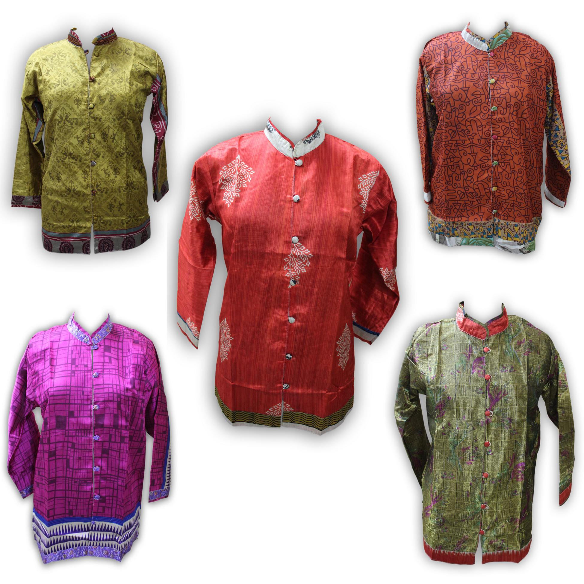 Indian Silk Sari Womens Tops and Tunics Wholesale - Mangogiftsstore