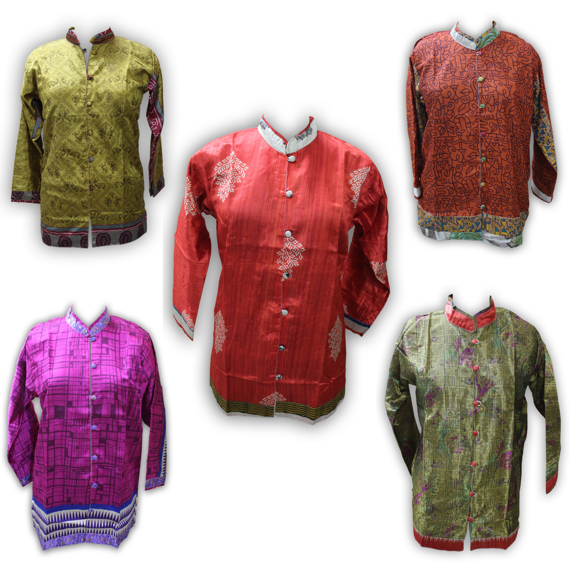 Indian Silk Sari Womens Tops and Tunics Bhoemian Fashion Wholesale Lot