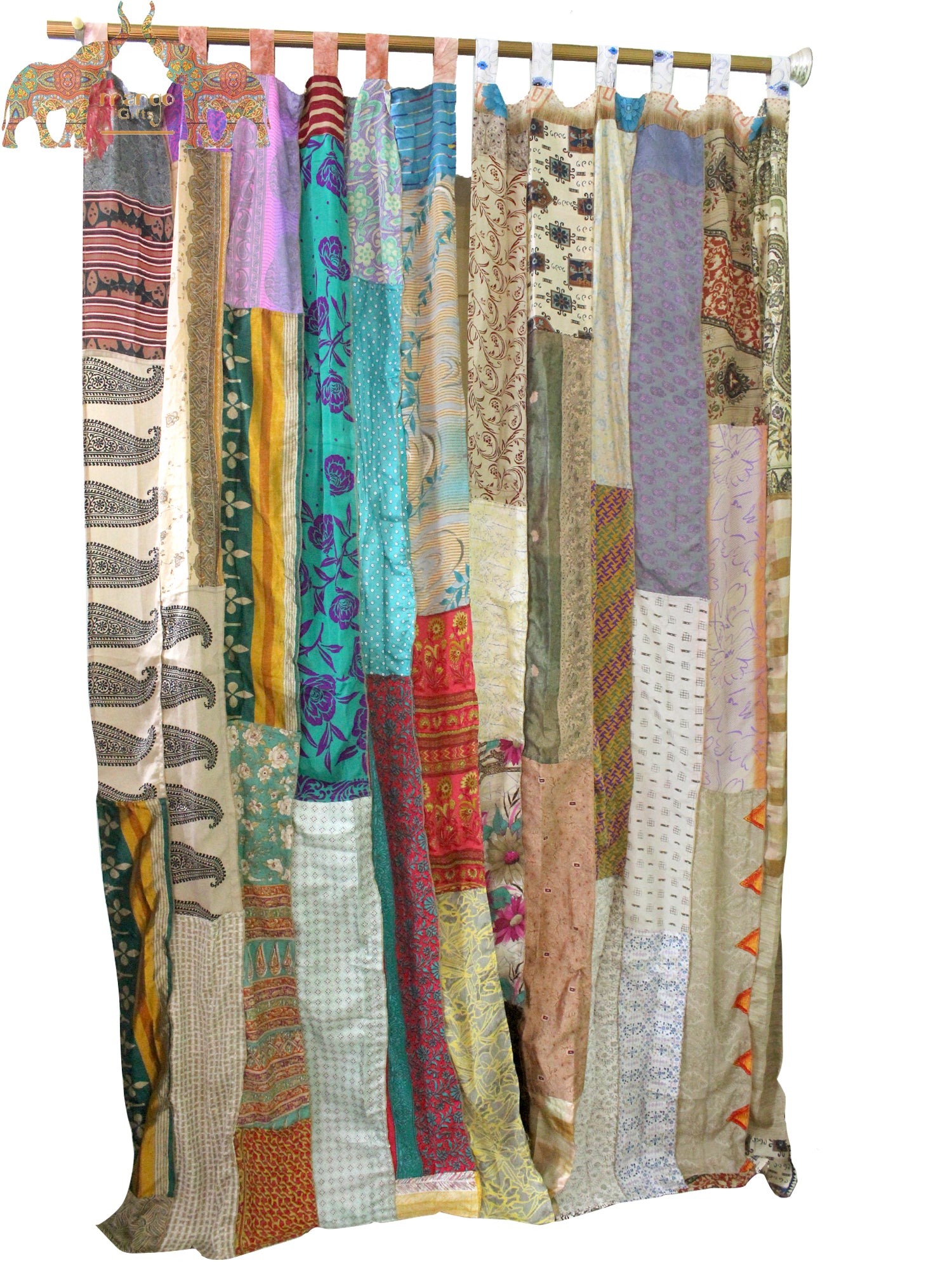 Vintage Silk Sari Curtains | Handmade Boho Drapes