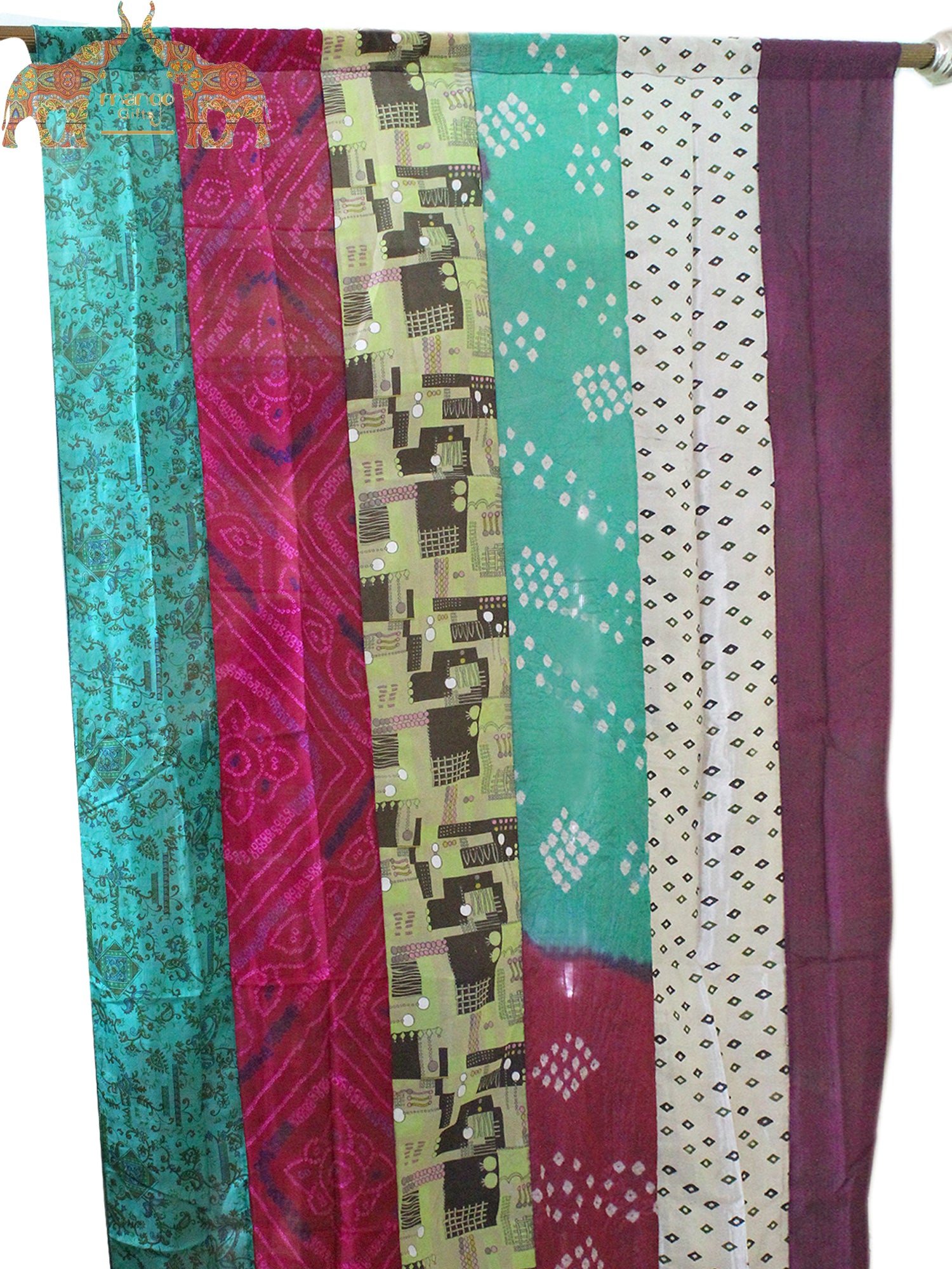 Boho,Boho Decor,Boho Theme,Handmade,Indian,Recycled fabric,Recycled Sari,Vintage Indian Old Silk Sari Saree boho theme curtains drapes window curtains bohemian decor