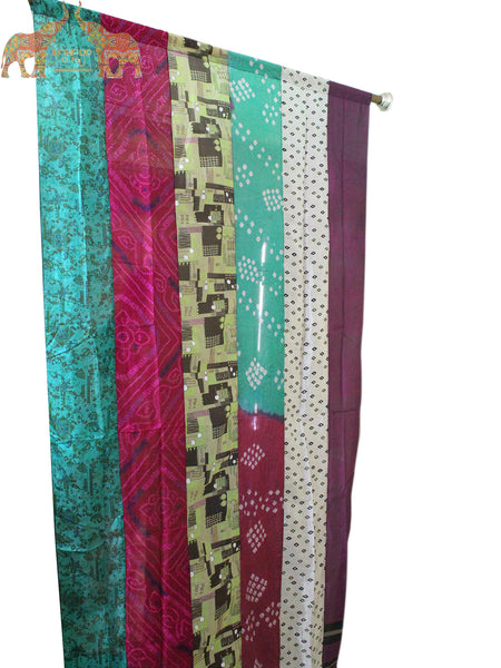 Indian Old Silk Sari Saree boho theme curtains drapes window curtains bohemian decor