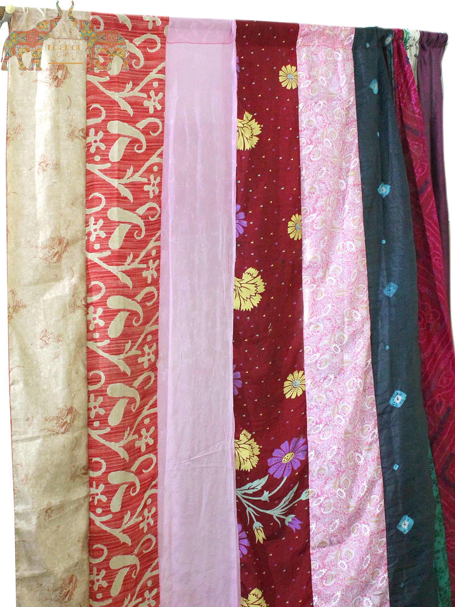 Unique Indian Silk Sari Curtains for Bohemian Decor