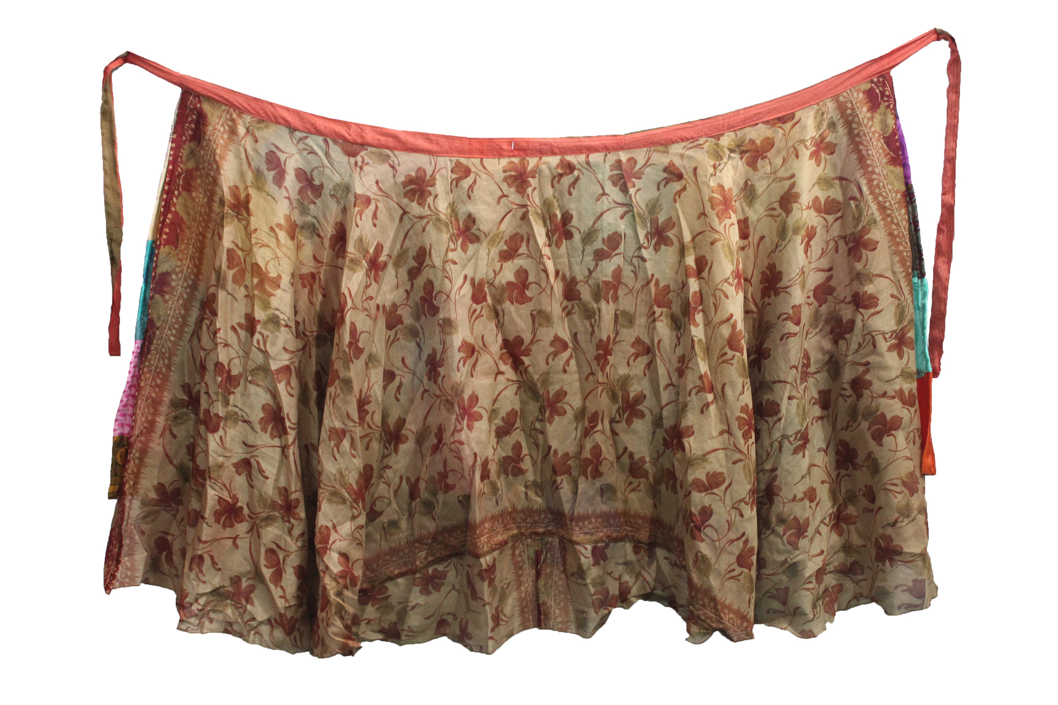 Reversible patchwork boho fashion skirts Indian Silk Sari Wrap Around Skirts 