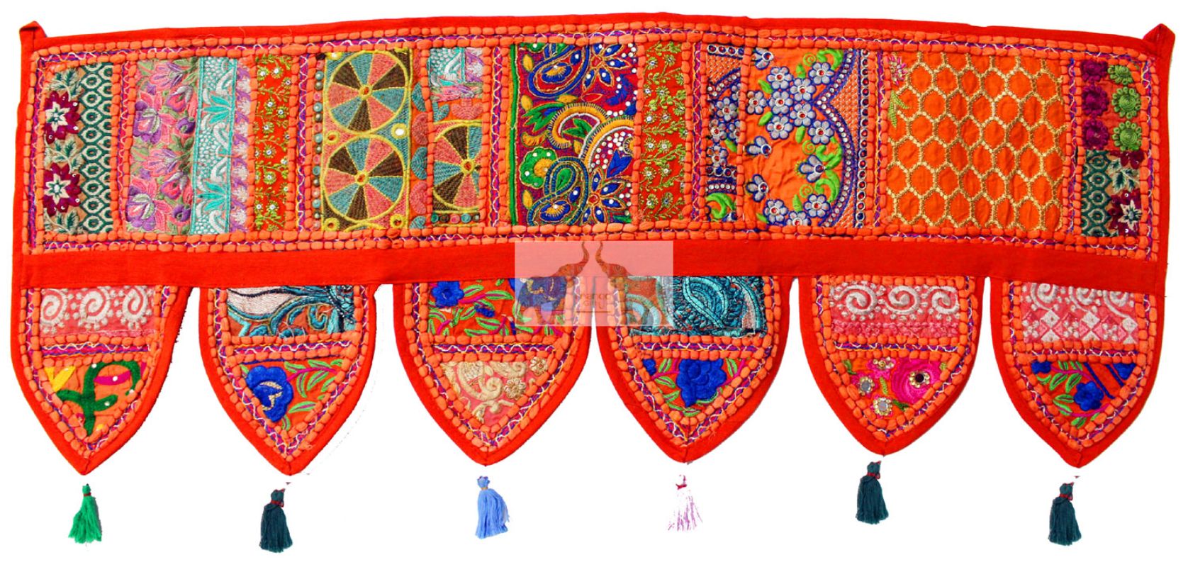 Handmade Decorative Patchwork Window Door Valance Topper Wall Hanging Indian Toran Festive Decoration - Mangogiftsstore