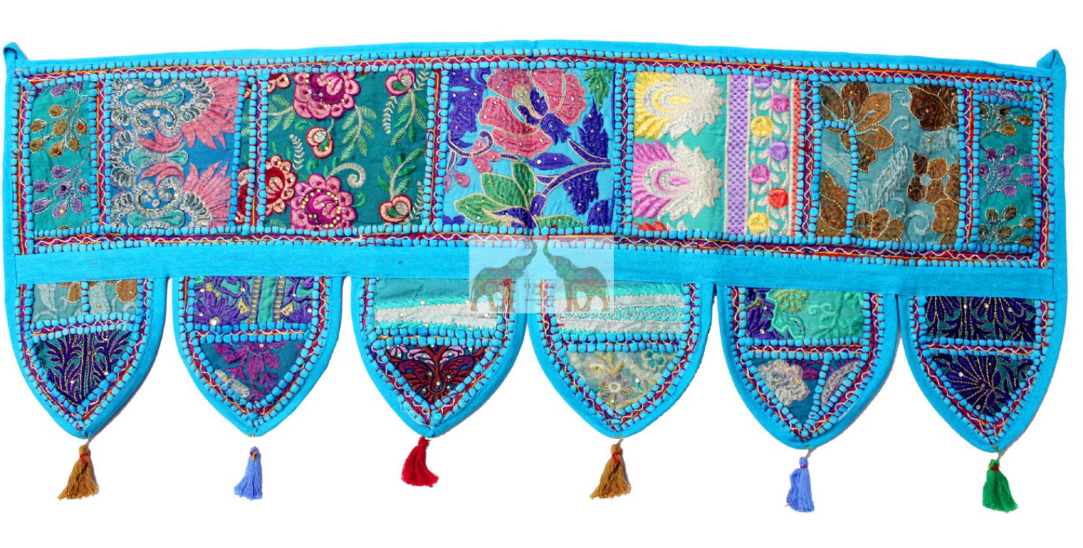 Handmade Decorative Patchwork Window Door Valance Topper Wall Hanging Indian Toran Festive Decoration - Mangogiftsstore