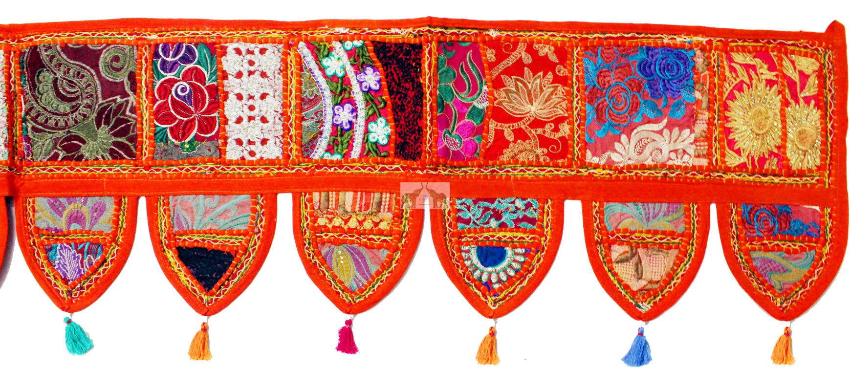 Handmade Decorative Patchwork Window Door Valance Topper Wall Hanging Indian Toran Festive Decoration - Mangogiftsstore