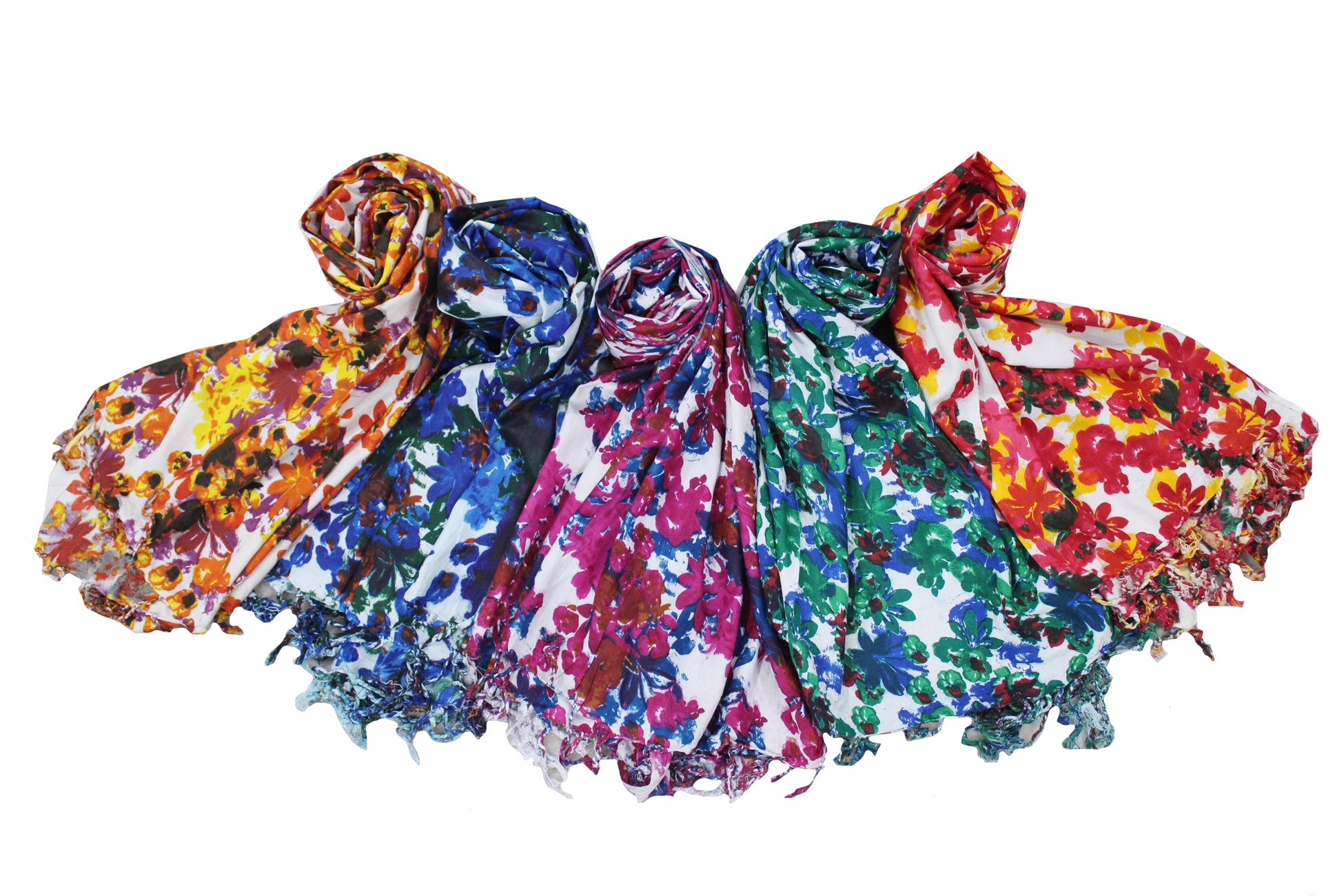 Colorful Women’s Tie-Dye Viscose Scarves - Lightweight