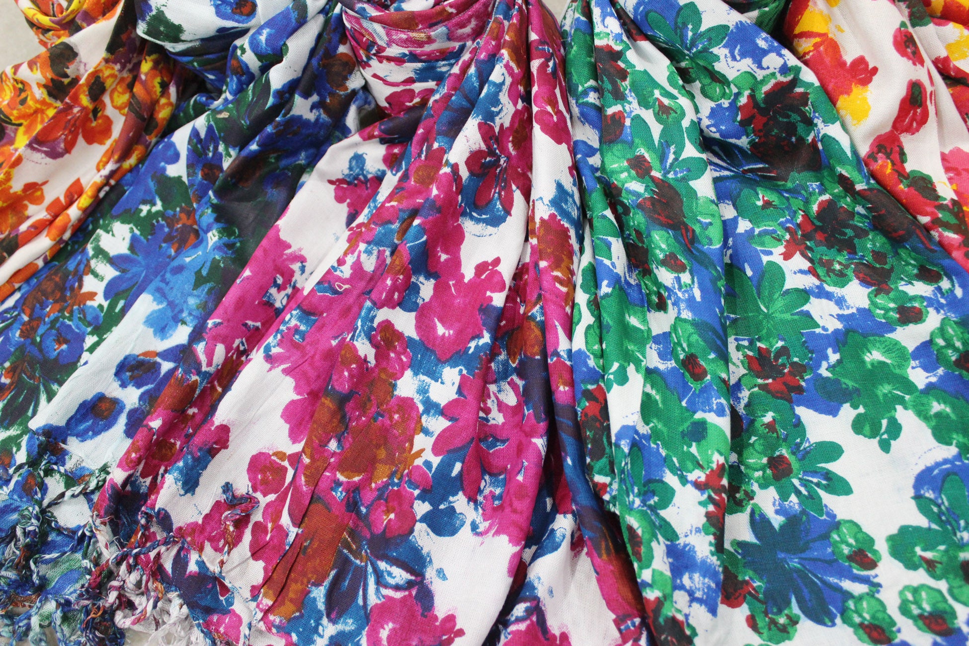 Colorful Women’s Tie-Dye Viscose Scarves - Lightweight