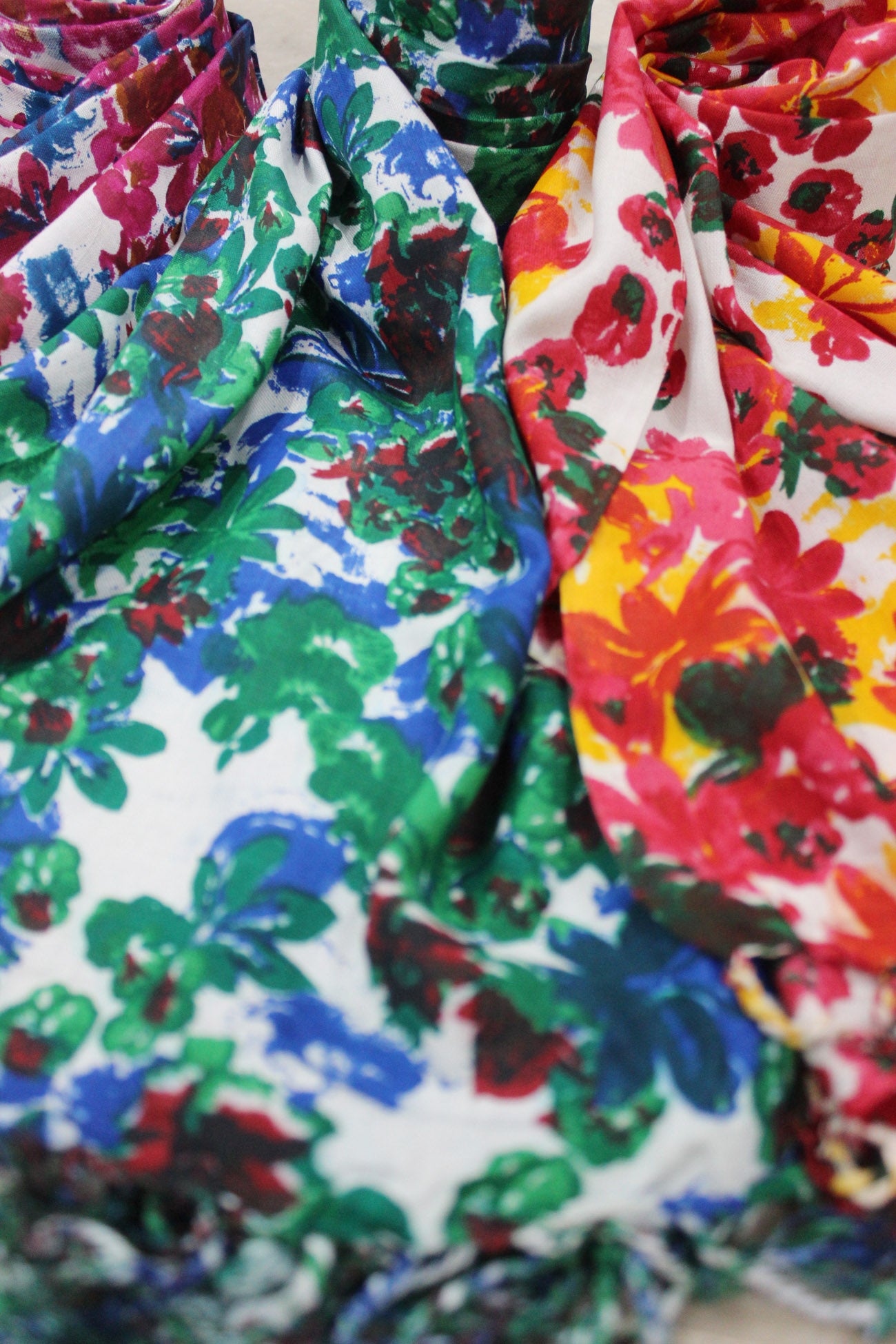 Colorful Women’s Tie-Dye Viscose Scarves - Lightweight