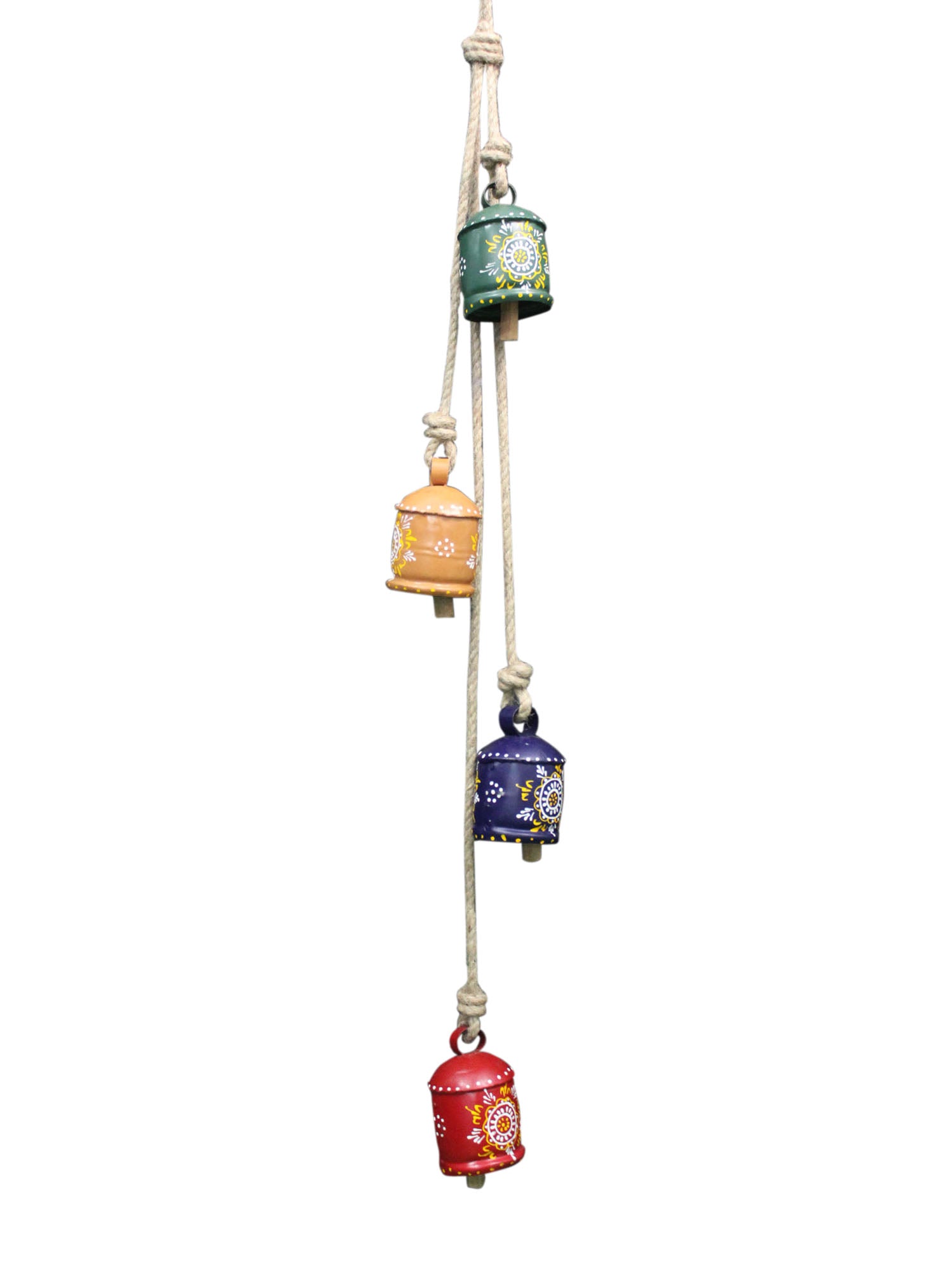 Hand Painted Iron Tin Cow Bells - Rustic Garden Chime