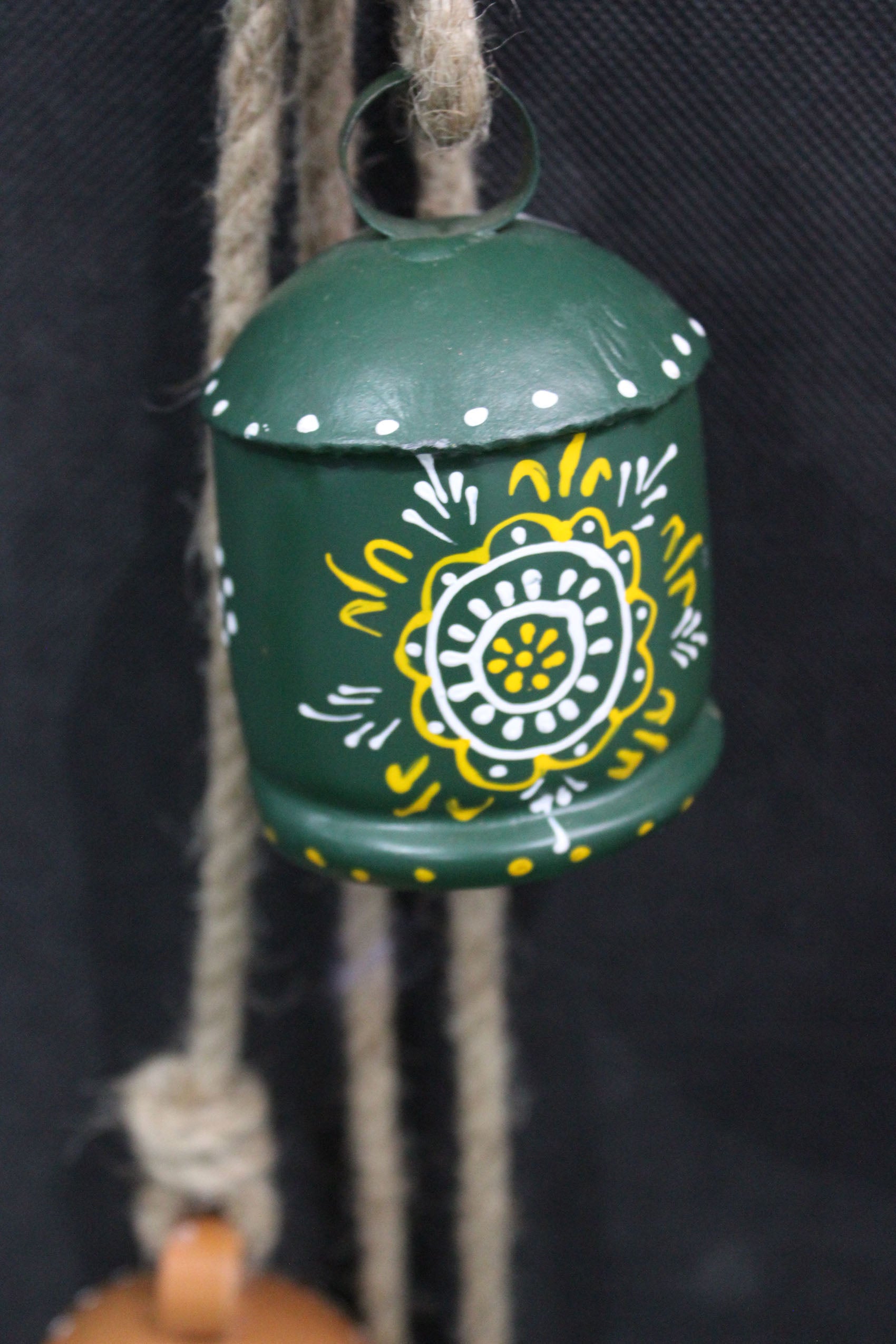 Hand Painted Iron Tin Cow Bells - Rustic Garden Chime