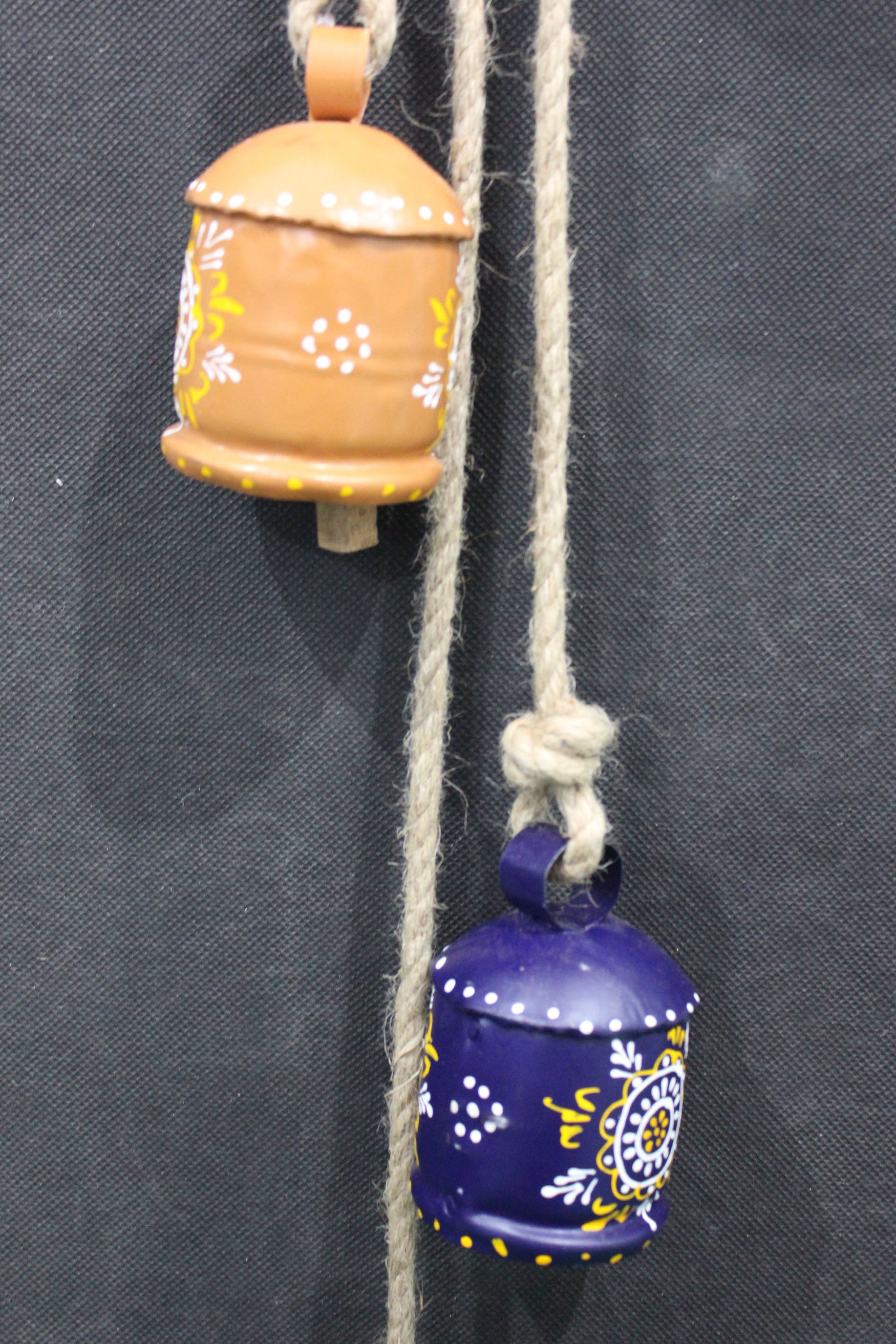 Hand Painted Iron Tin Cow Bells - Rustic Garden Chime