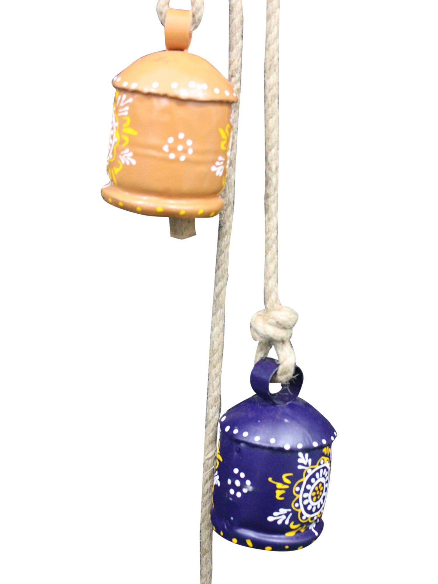 Hand Painted Iron Tin Cow Bells - Rustic Garden Chime