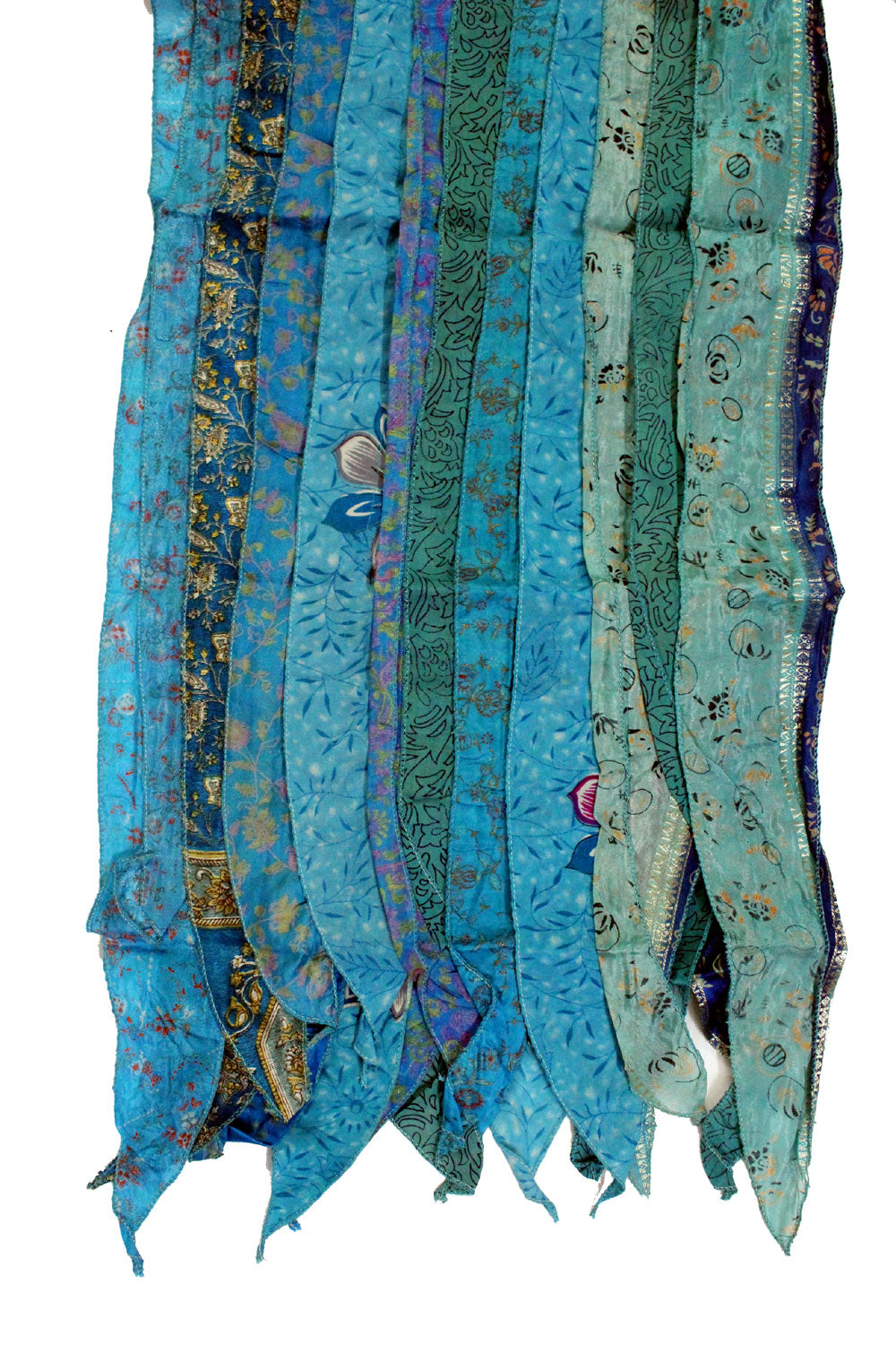 Indian Vintage Silk Sari Handmade Recycled Scarves Stoles Patchwork scarf wraps - Mangogiftsstore