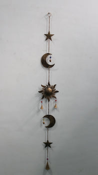 Sun Moon Star Celestial Wall Hanging Chime Bohemian Home Decor 112 cm Length