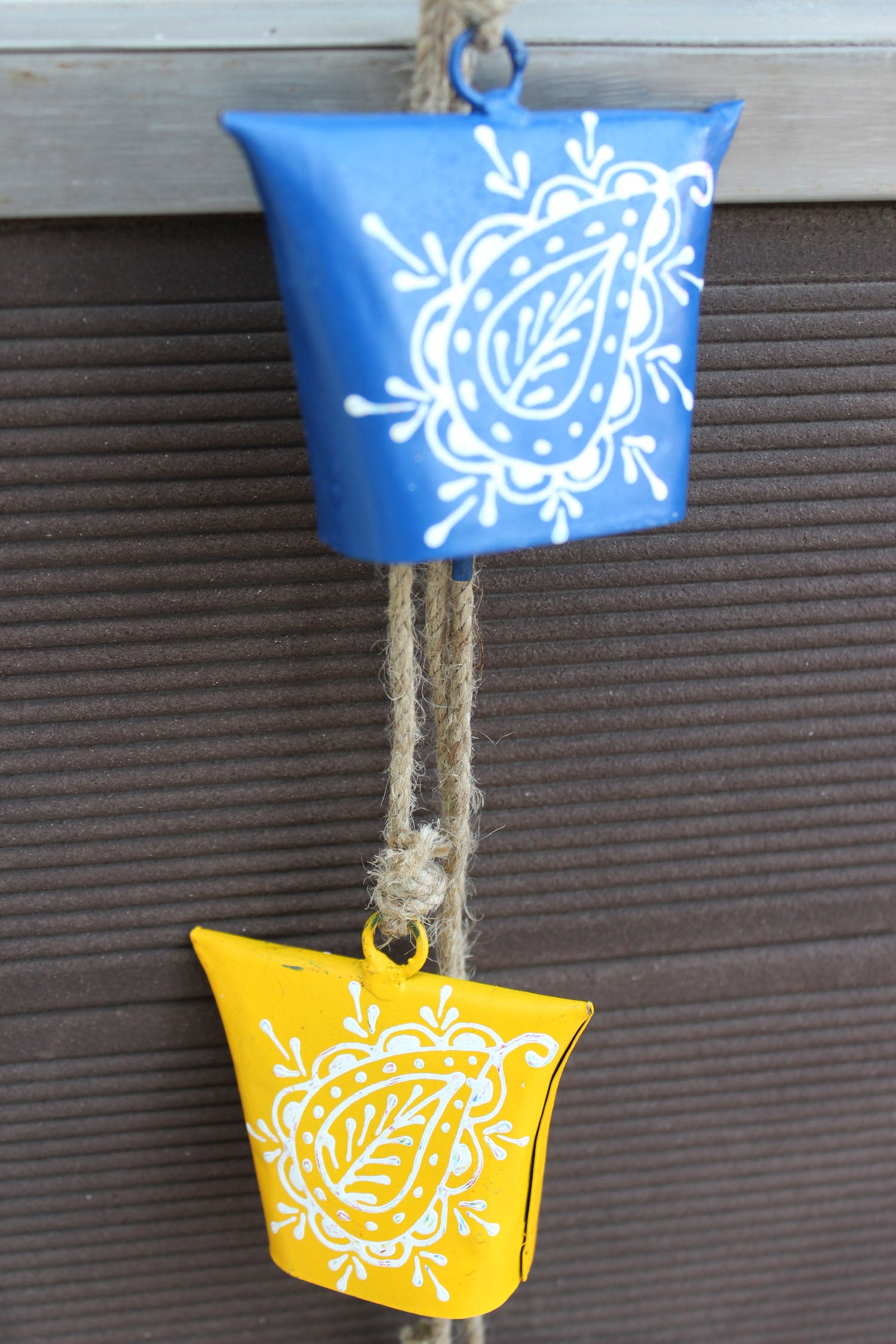 Hand Painted Iron Cow Bells - Rustic Garden Chime