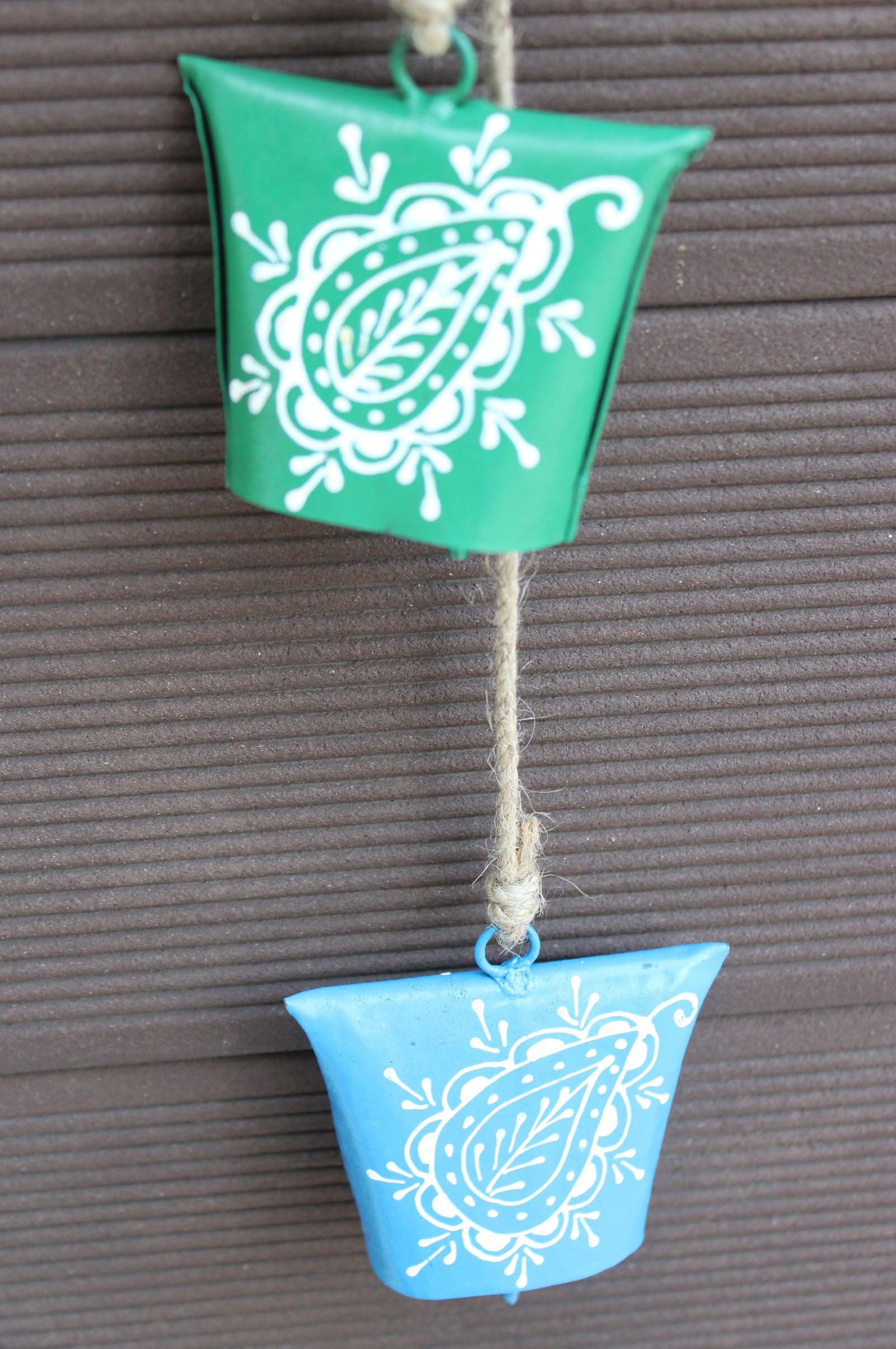 Hand Painted Iron Cow Bells - Rustic Garden Chime