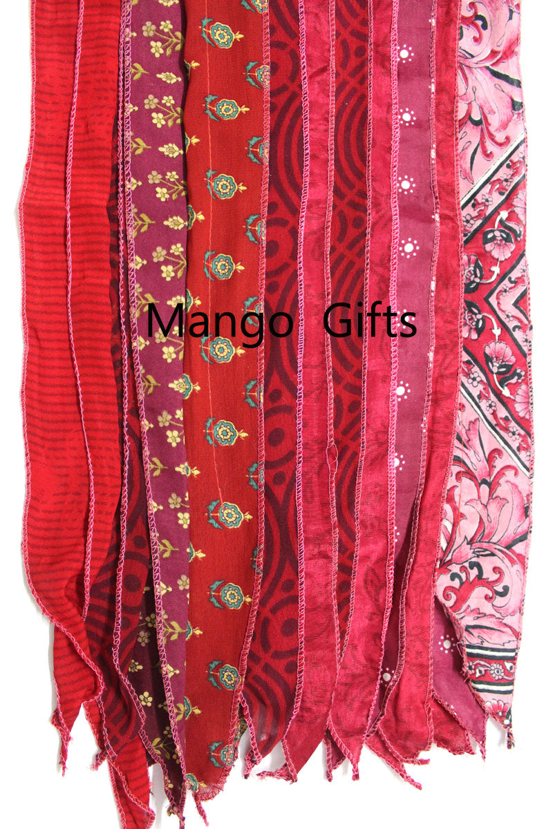 Vintage Indian Silk Sari Saree Recycled Scarves Patchwork scarf Headwraps Wholesale Lots Mango Gifts - Mangogiftsstore