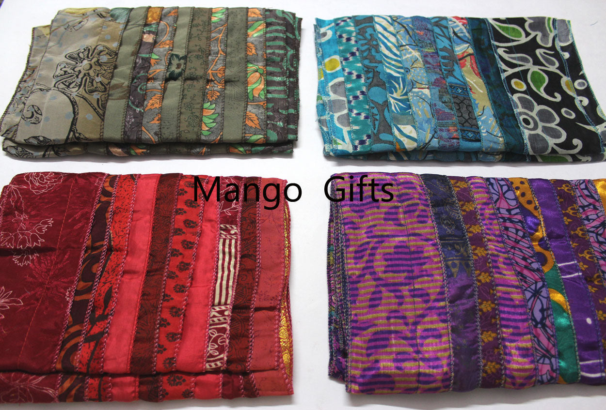 Handmade Vintage Silk Sari Scarves & Stoles from India Recycled Sari