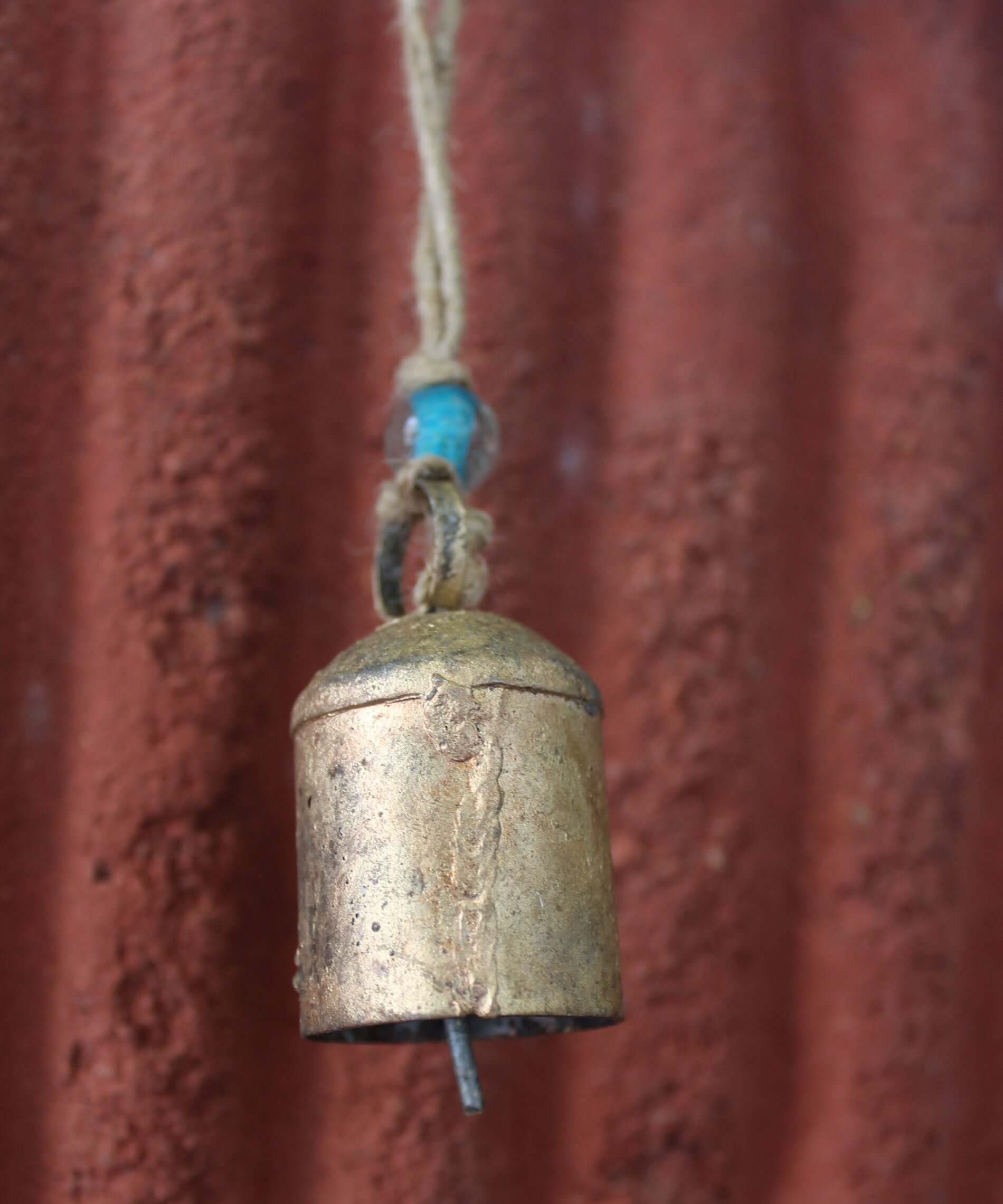 Bells Rustic Iron Tin Bells Set of 24 with Jute String