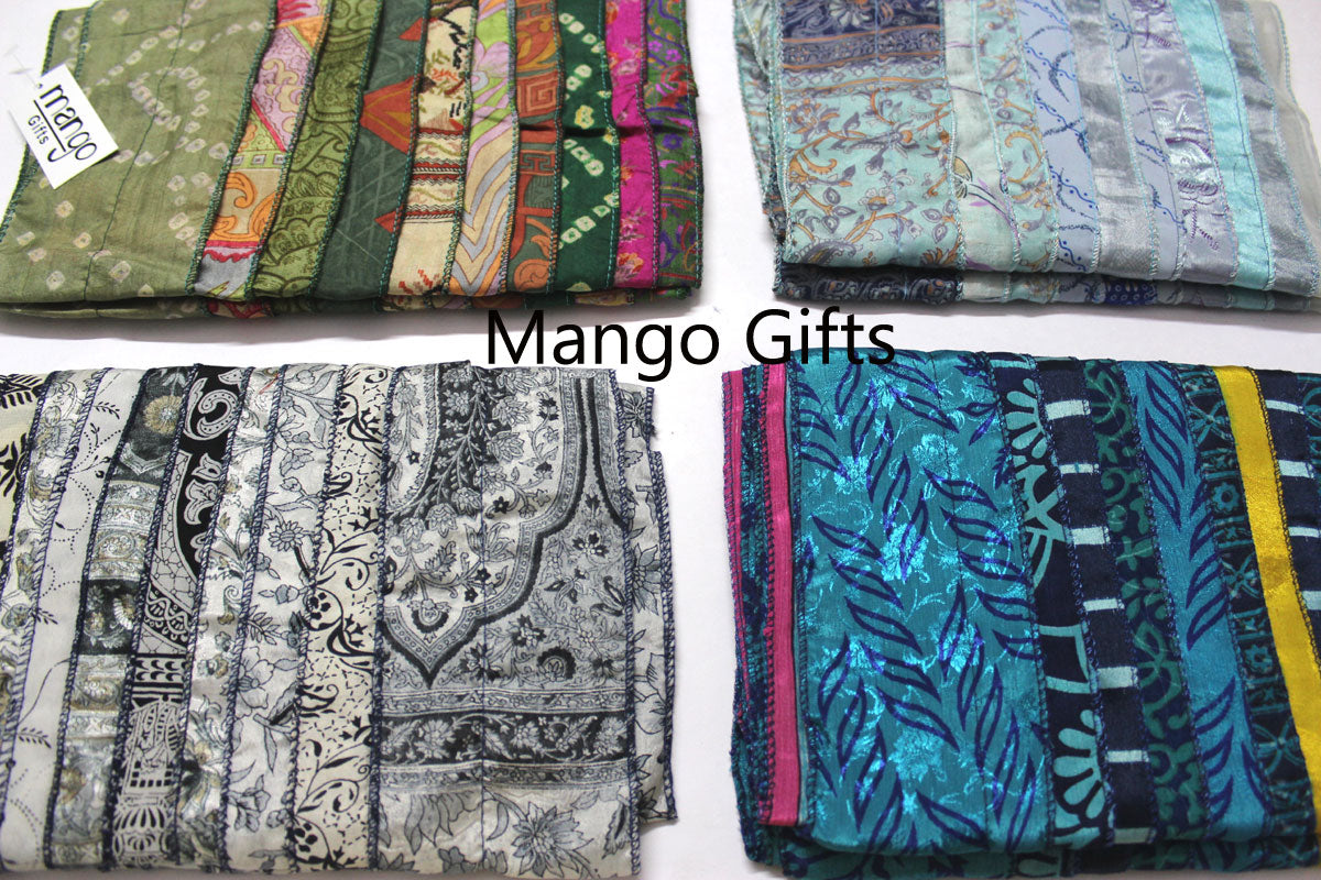 Handmade Vintage Silk Sari Scarves & Stoles from India Recycled Sari