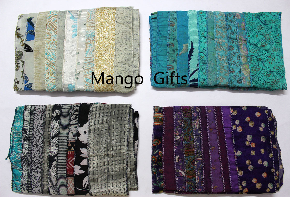 Handmade Vintage Silk Sari Scarves & Stoles from India Recycled Sari