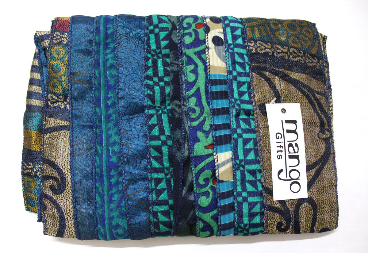 Handmade Vintage Silk Sari Scarves & Stoles from India Recycled Sari