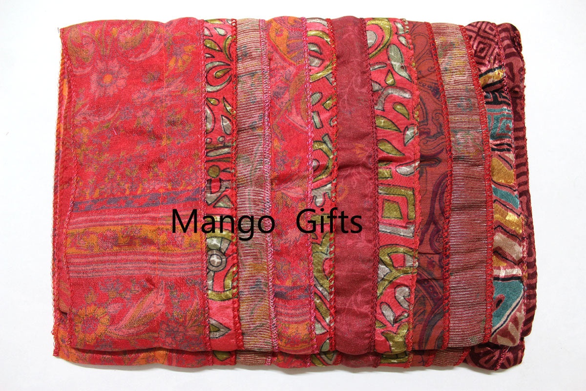 Handmade Vintage Silk Sari Scarves & Stoles from India Recycled Sari