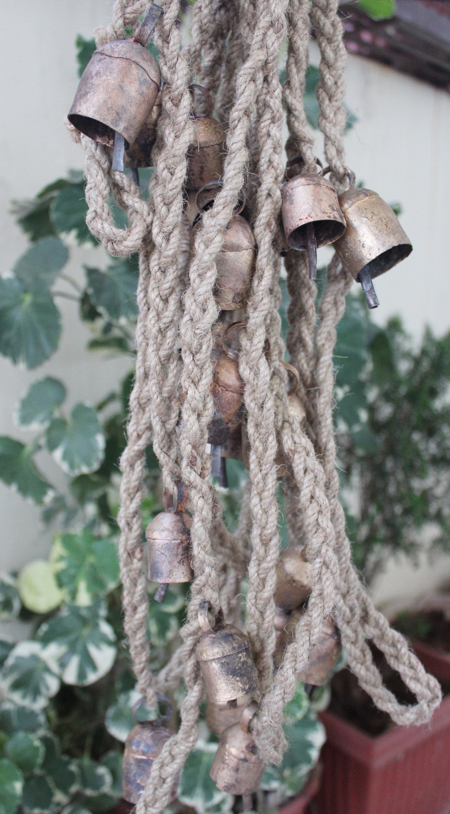 Rustic Iron Tin Bells Garland for Farmhouse Decor