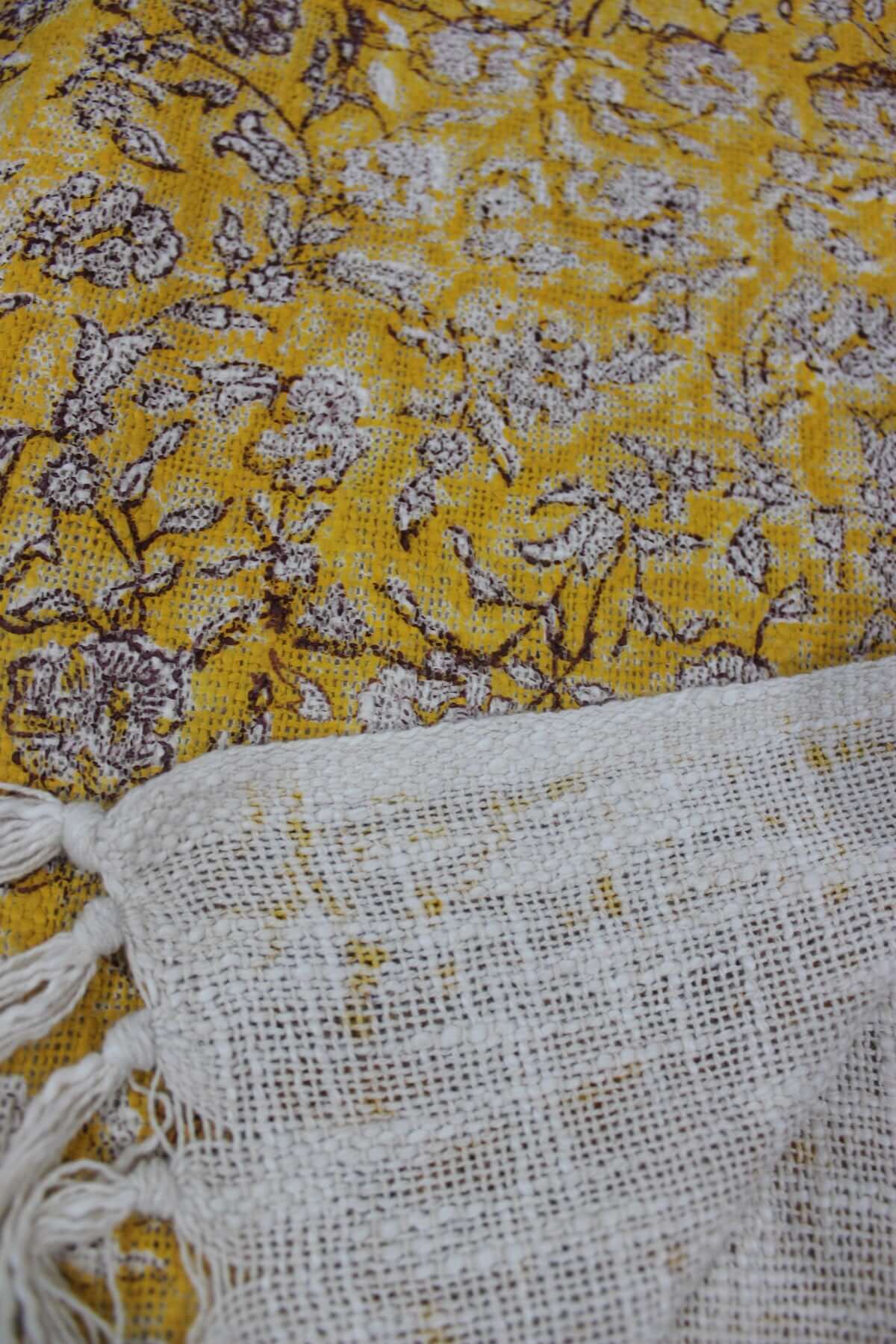 Hand-Loomed Cotton Sofa Throw Blanket - 72x52 Inches