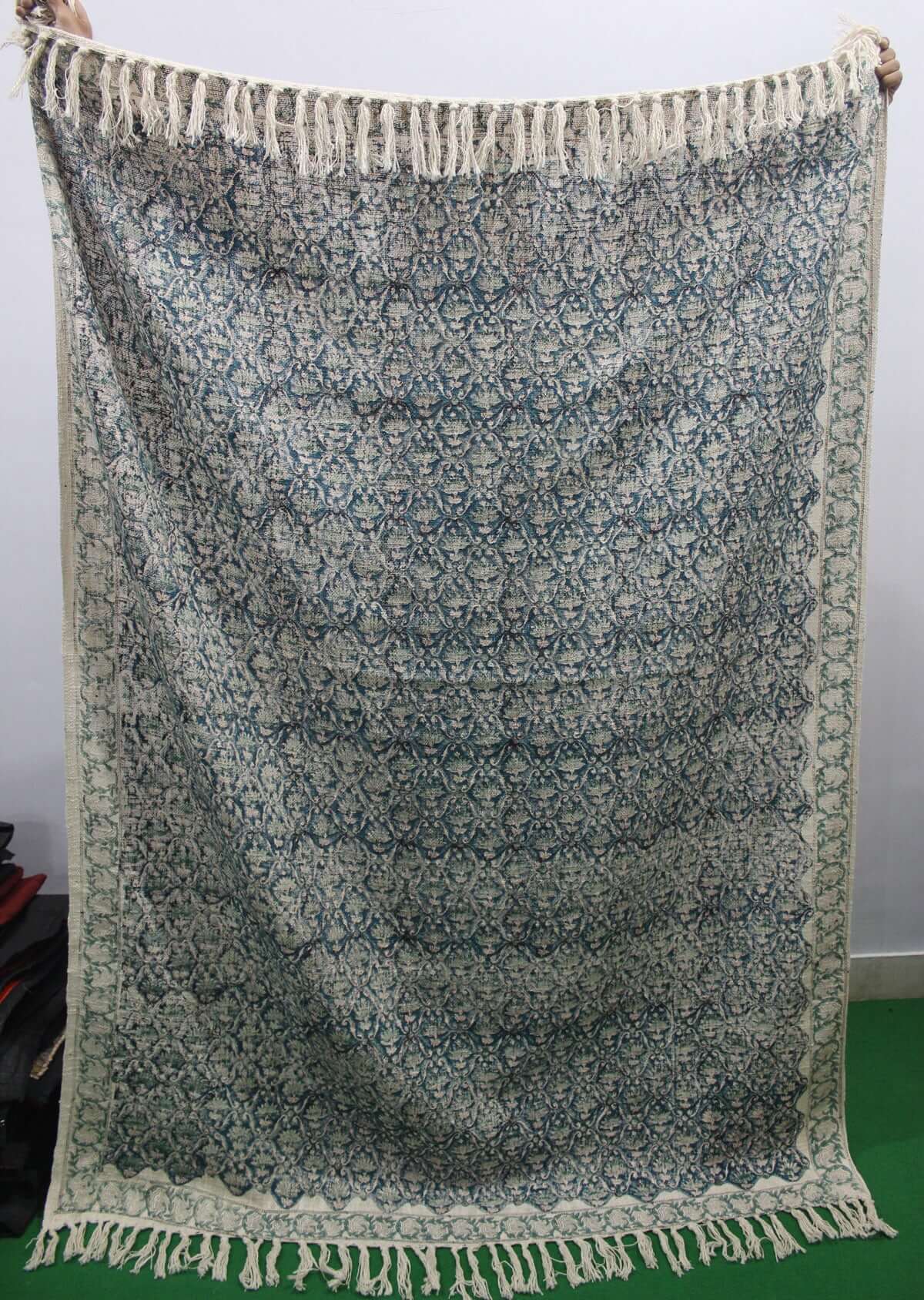 Hand-Loomed Cotton Sofa Throw Blanket - 72x52 Inches