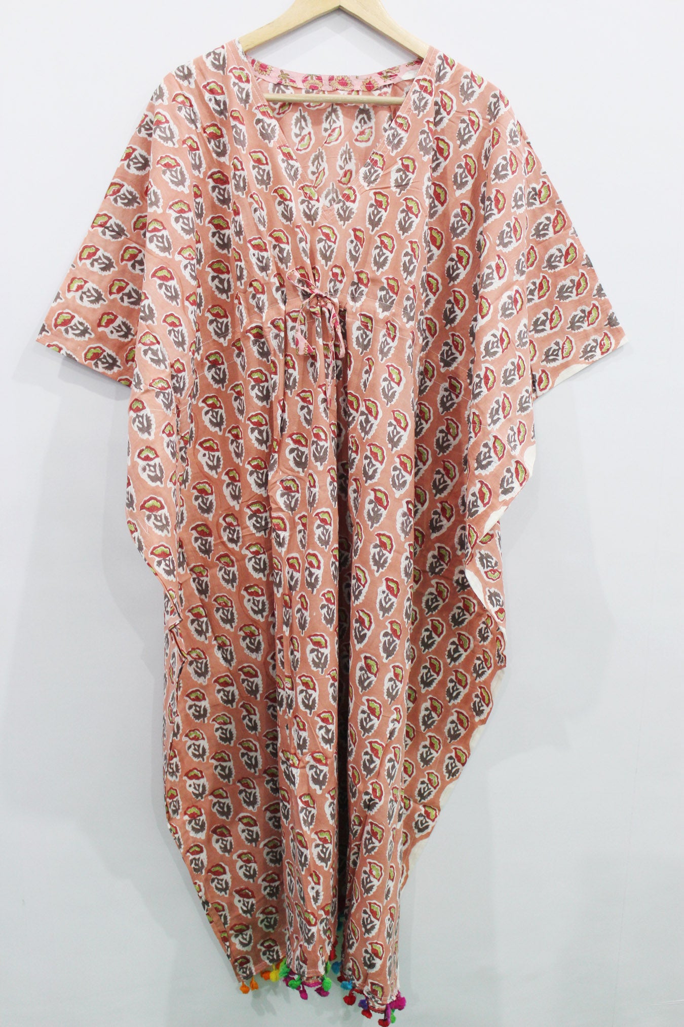 100% Cotton Women Night Dress Kimono Tunic - Kaftan