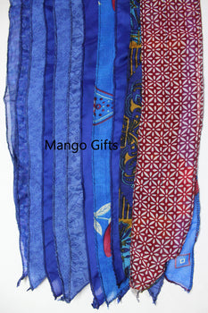 Vintage Indian Silk Sari Saree Recycled Scarves Patchwork scarf Headwraps Wholesale Lots Mango Gifts - Mangogiftsstore